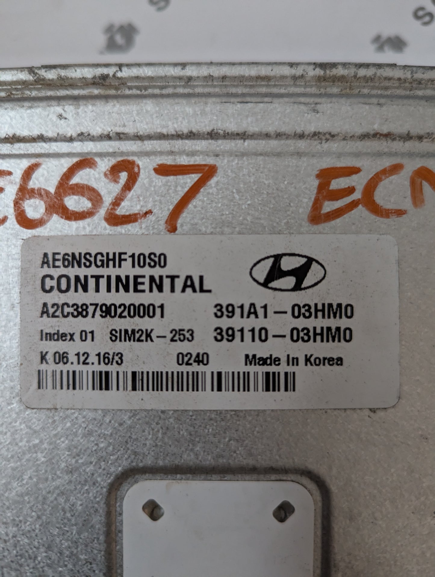 Used 2017 Hyundai IONIQ Continental SIM2K-253 ECU 391A1-03HM0/AE6NSGHF10S0/A2C3879020001