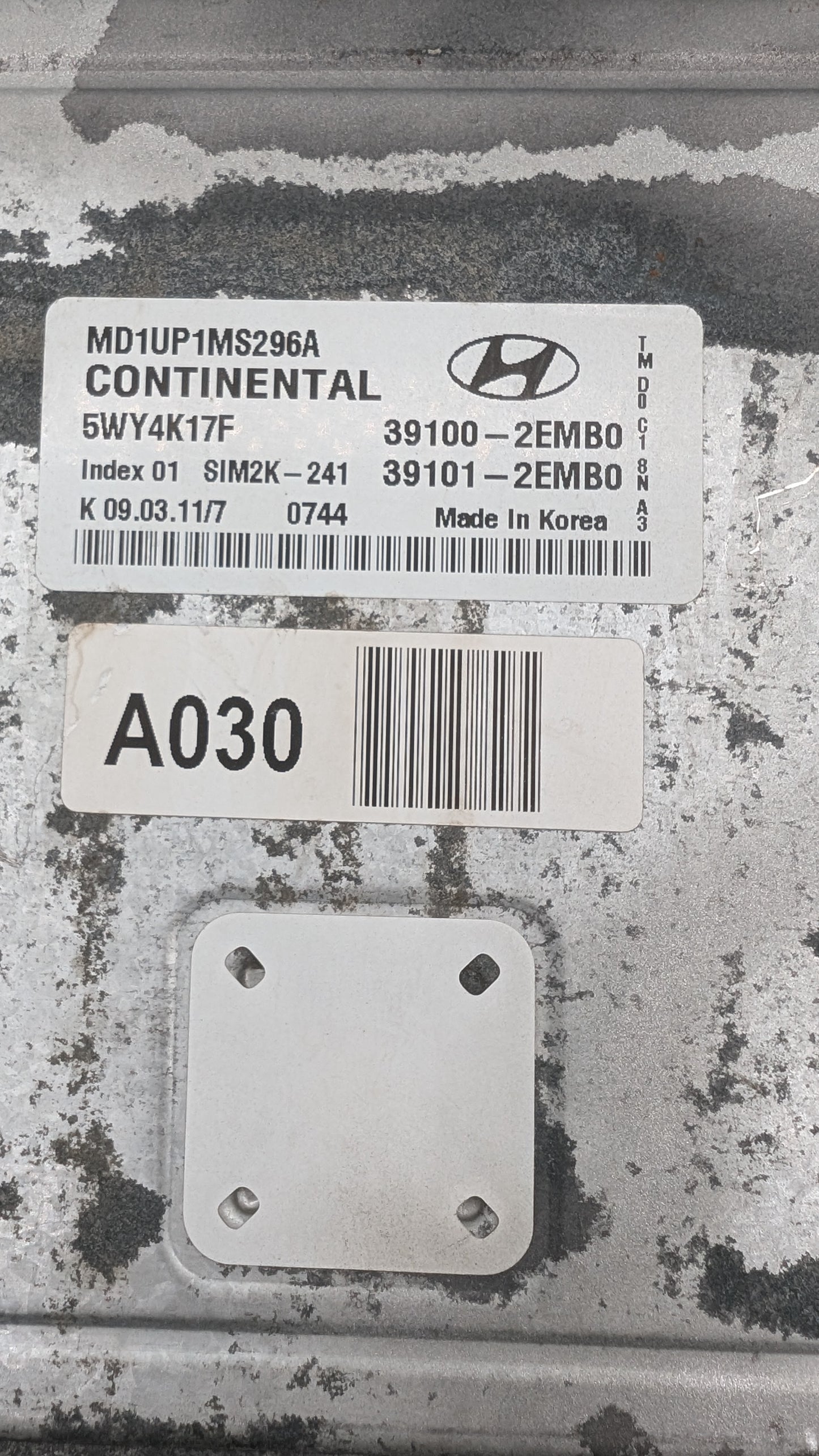 Used 2011 Hyundai Elantra Continental SIM2K-241 / 39100-2EMB0 ECU 5WY4K17F