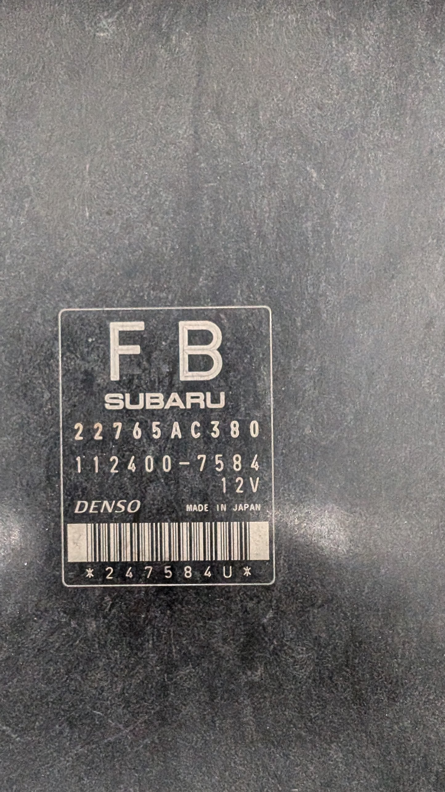 Used 2012 Subaru Impreza DENSO 22765AC380 ECU 112400-7584
