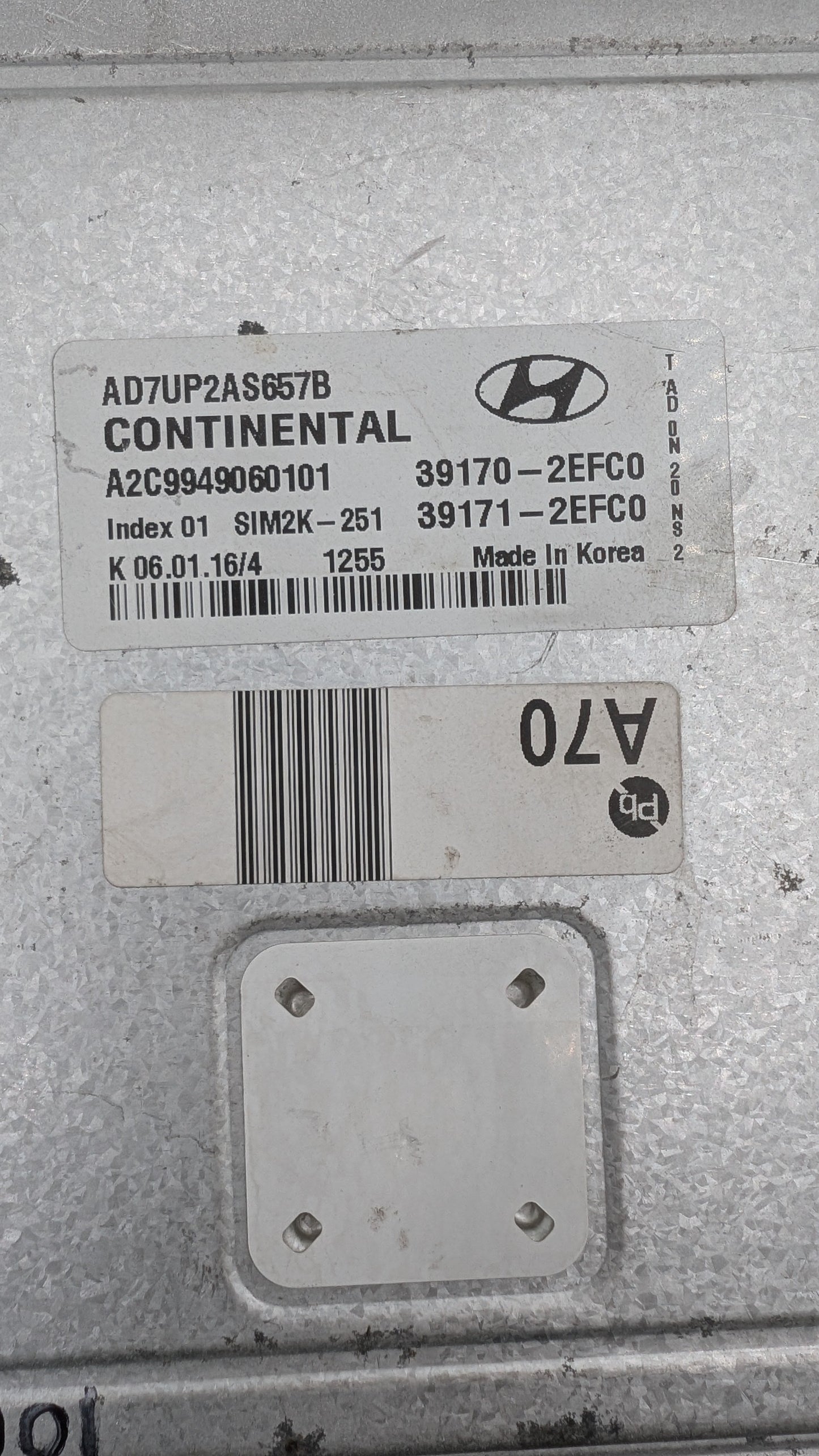 Used 2017 Hyundai Elantra Continental 39170-2EFC0 ECU SIM2K-251
