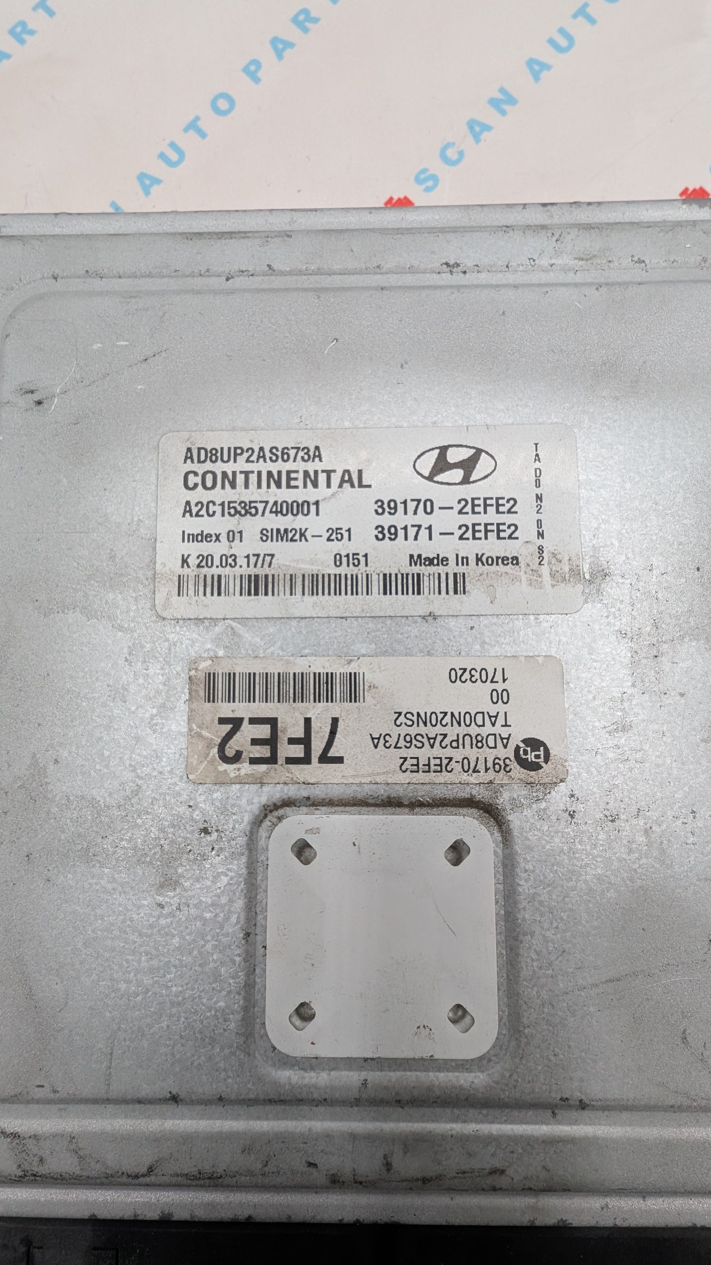 Used 2018 Hyundai Elantra Continental 39170-2EFE2 ECU SIM2K-251 / A2C1535740001