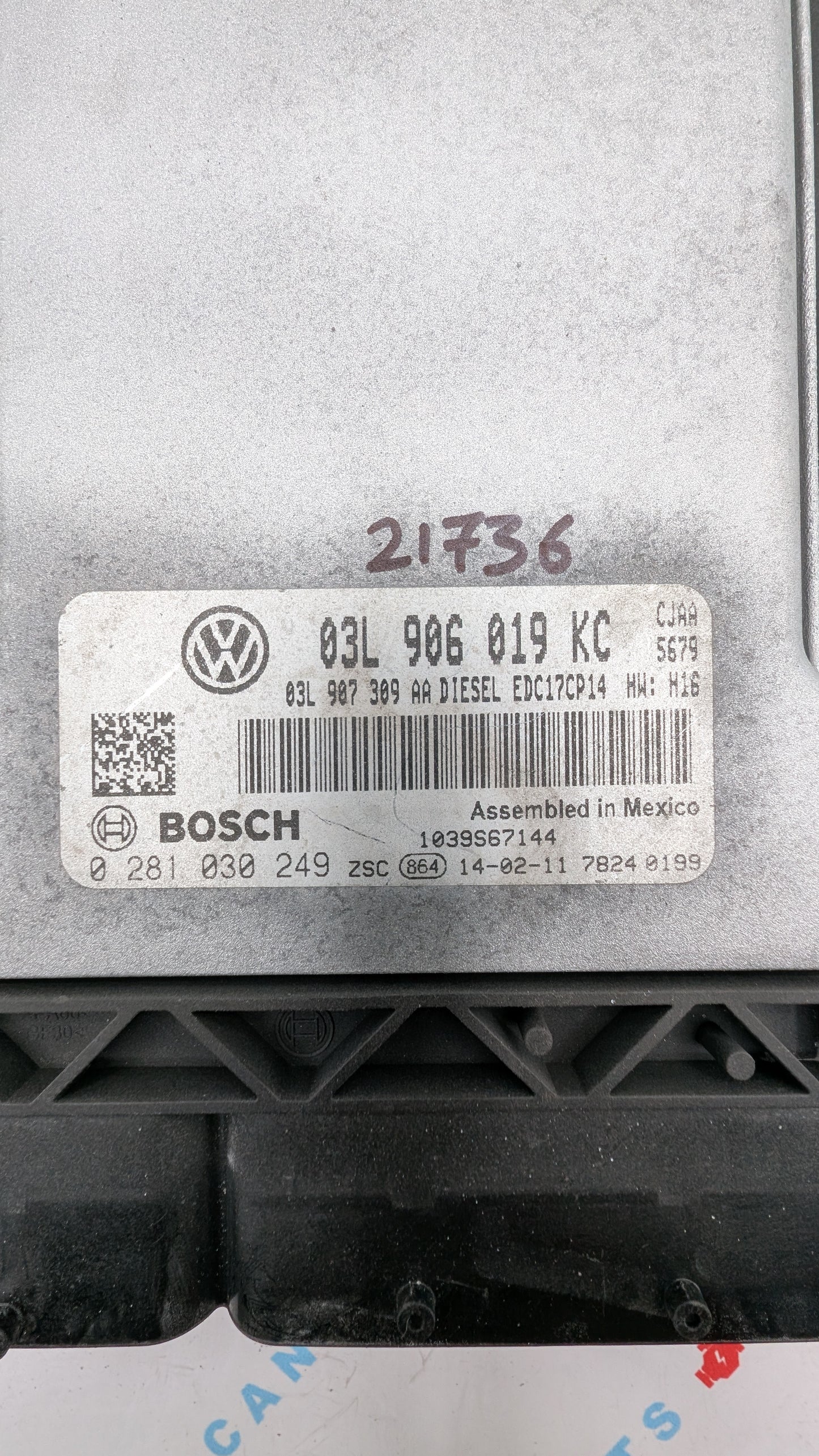 Used 2014 Volkswagen Jetta Bosch 03L906019KC / EDC17CP14 ECU 0281030249