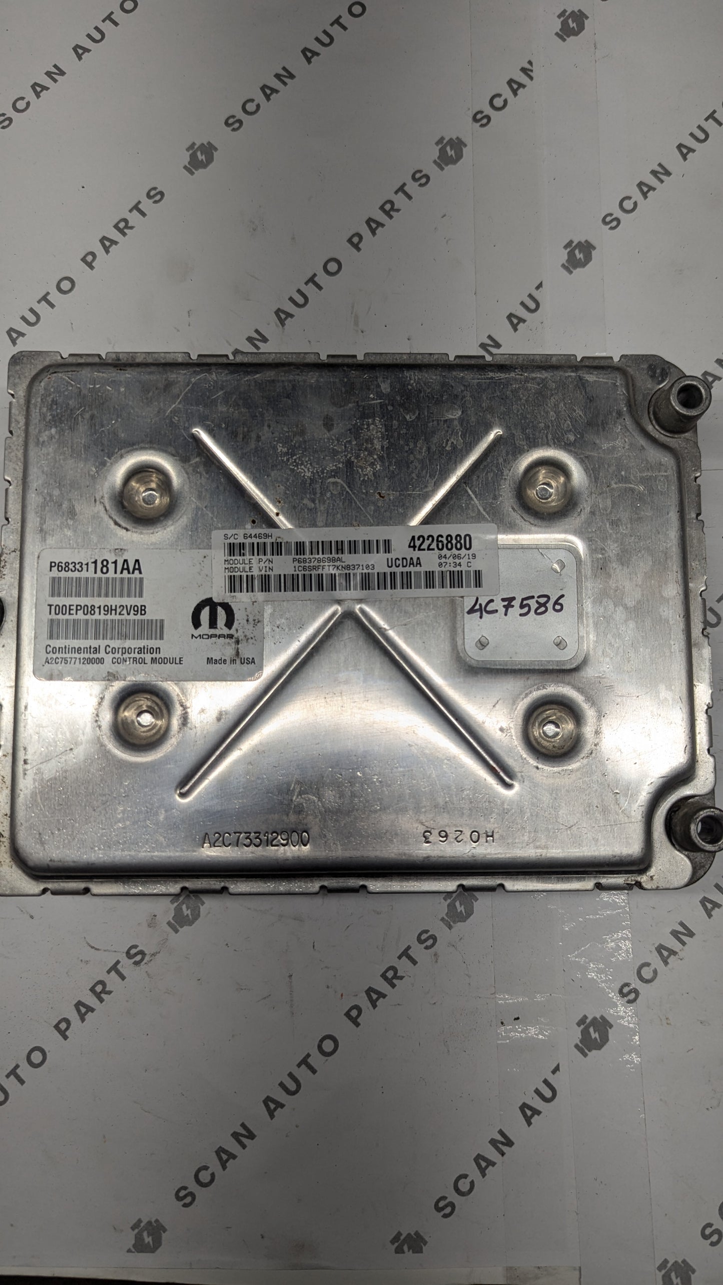 Used 2019 Dodge RAM 1500 Continental Mopar P68331181AA ECU A2C7577120000/P68378698AL
