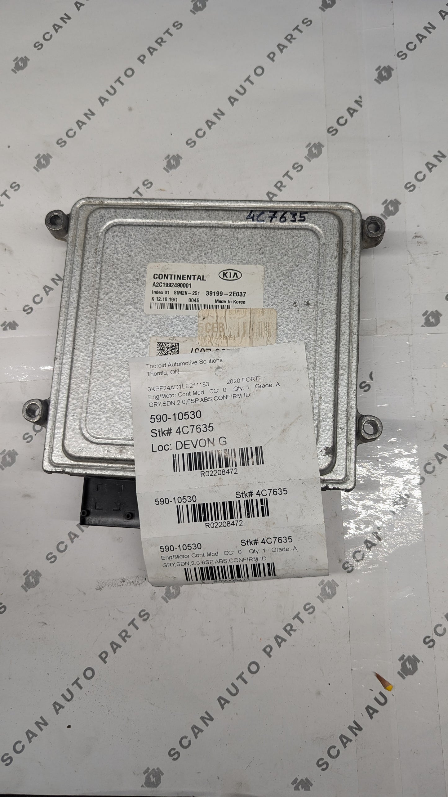 Used 2020 KIA Forte Continental SIM2K-251 ECU 39199-2E037 / 391992E037