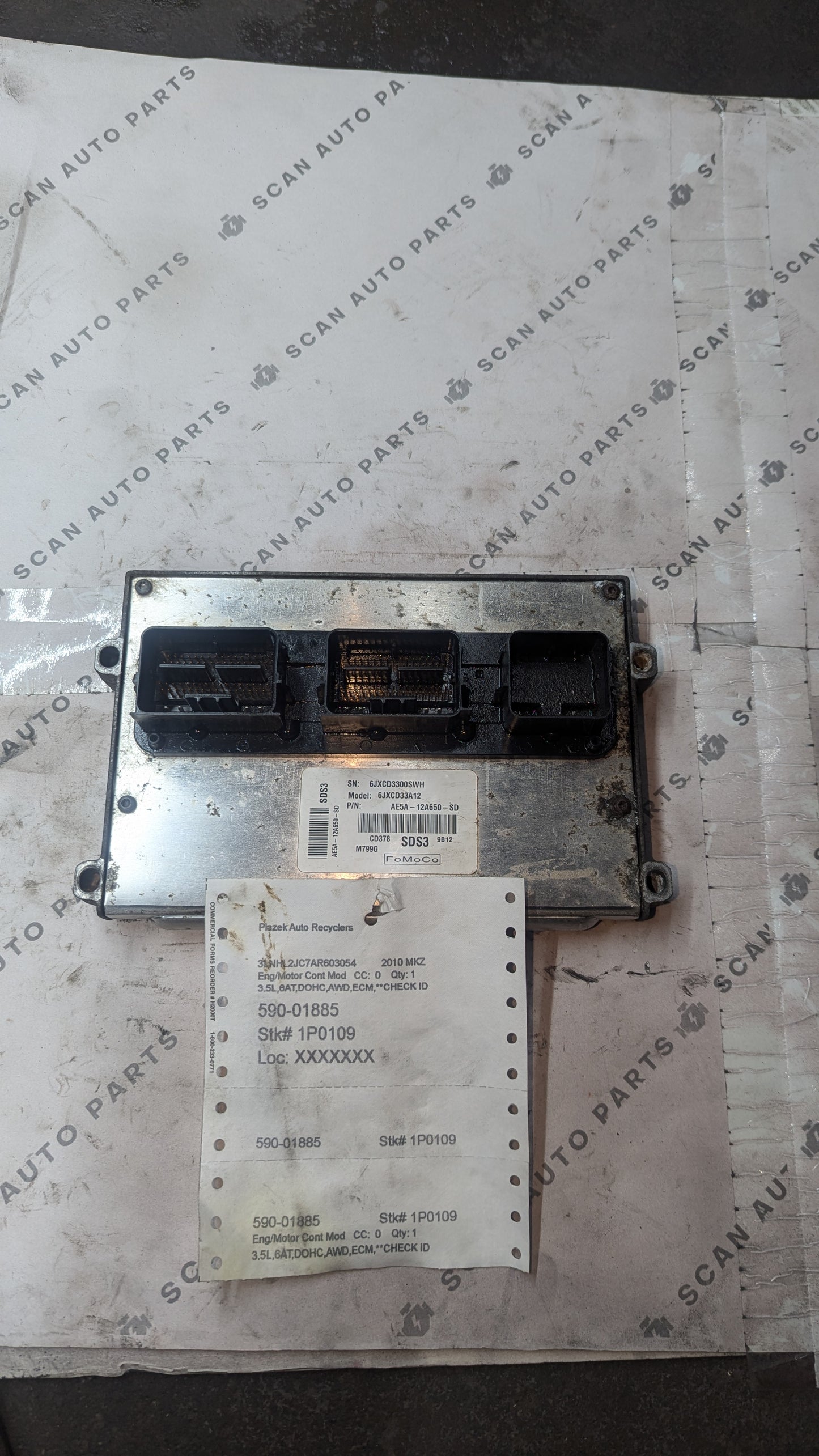 Used 2010 Lincoln MKZ FoMoCo AE5A12A650SD ECU 6JXCD33A12