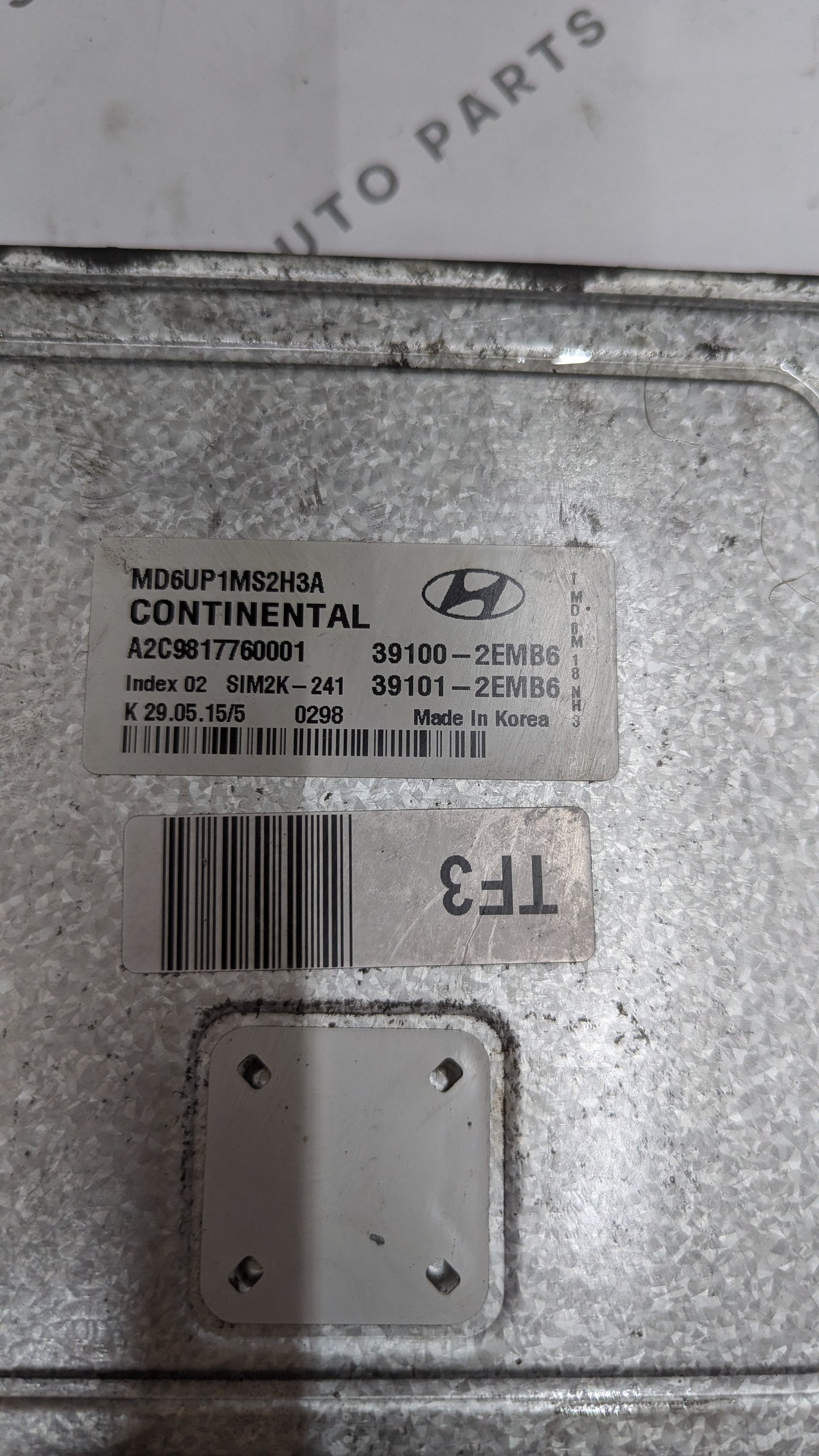 Used 2014 - 2016 Hyundai Elantra Continental  SIM2K-241 / 39100-2EMB6 ECU