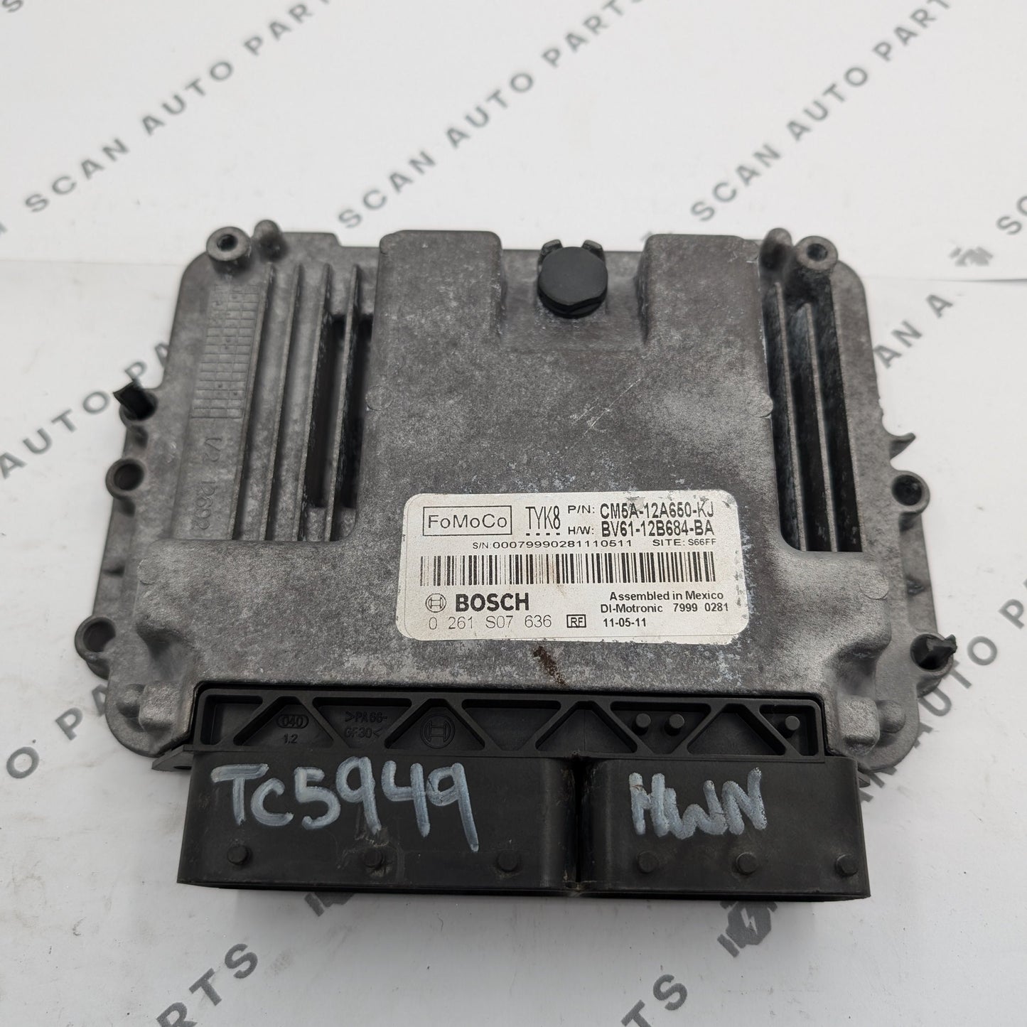 Used 2012 Ford Focus Bosch CM5A-12A650-KJ ECU 0261S07636