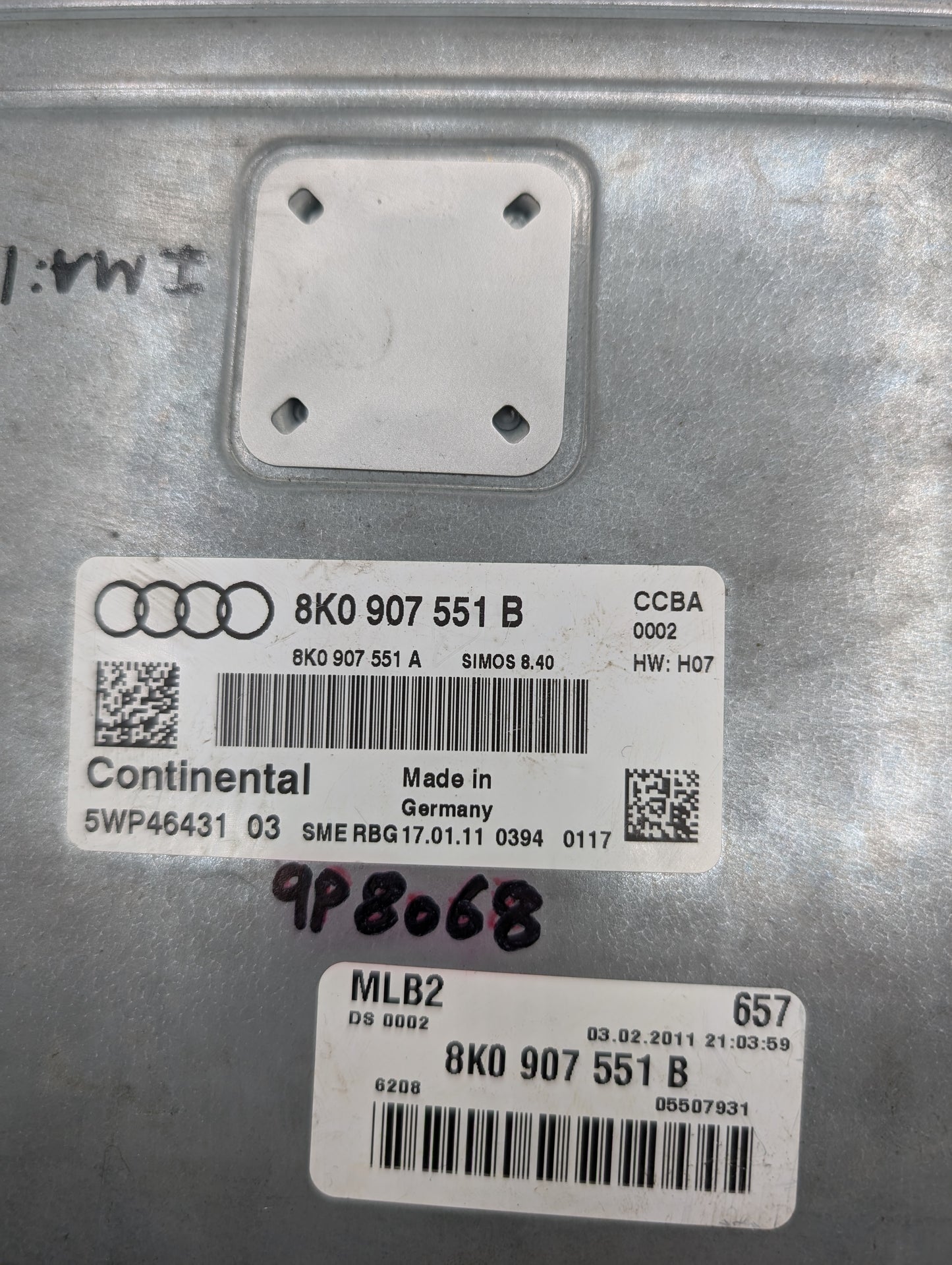 Used 2011 Audi S4 Continental Simos 8.40 / 8K0907551B ECU 5WP46431 03