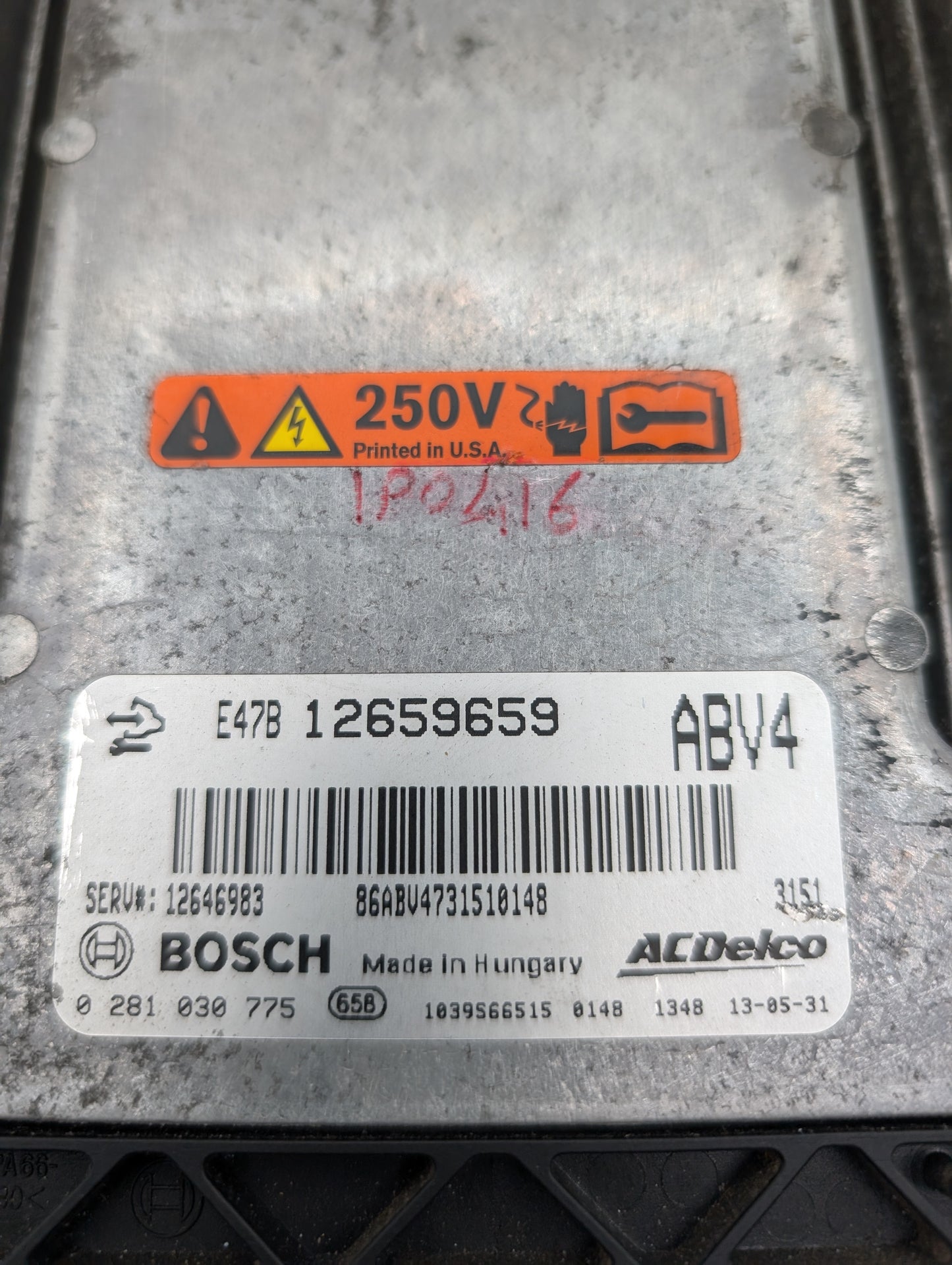 Used 2014 Chevrolet Cruze Bosch E47B 12659659 ECU 0281030775