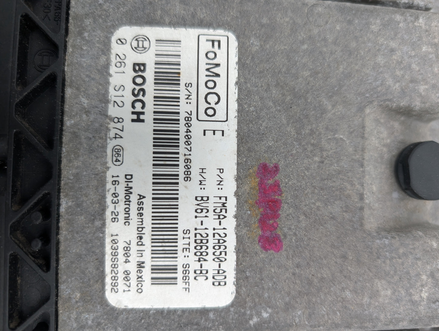Used 2016 Ford Focus Bosch FM5A-12A650-ADB ECU 0261S12874