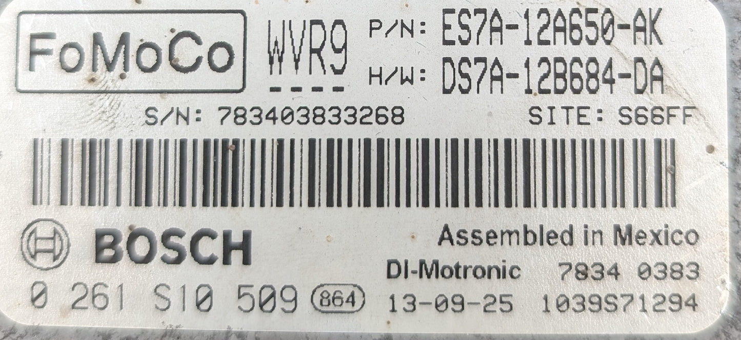 Used 2014 Ford Fusion FoMoCo ES7A-12A650-AK ECU 0261S10509