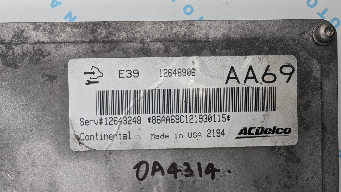 Used 2012 Buick Enclave ACDelco E39 12648906 ECU 12643248