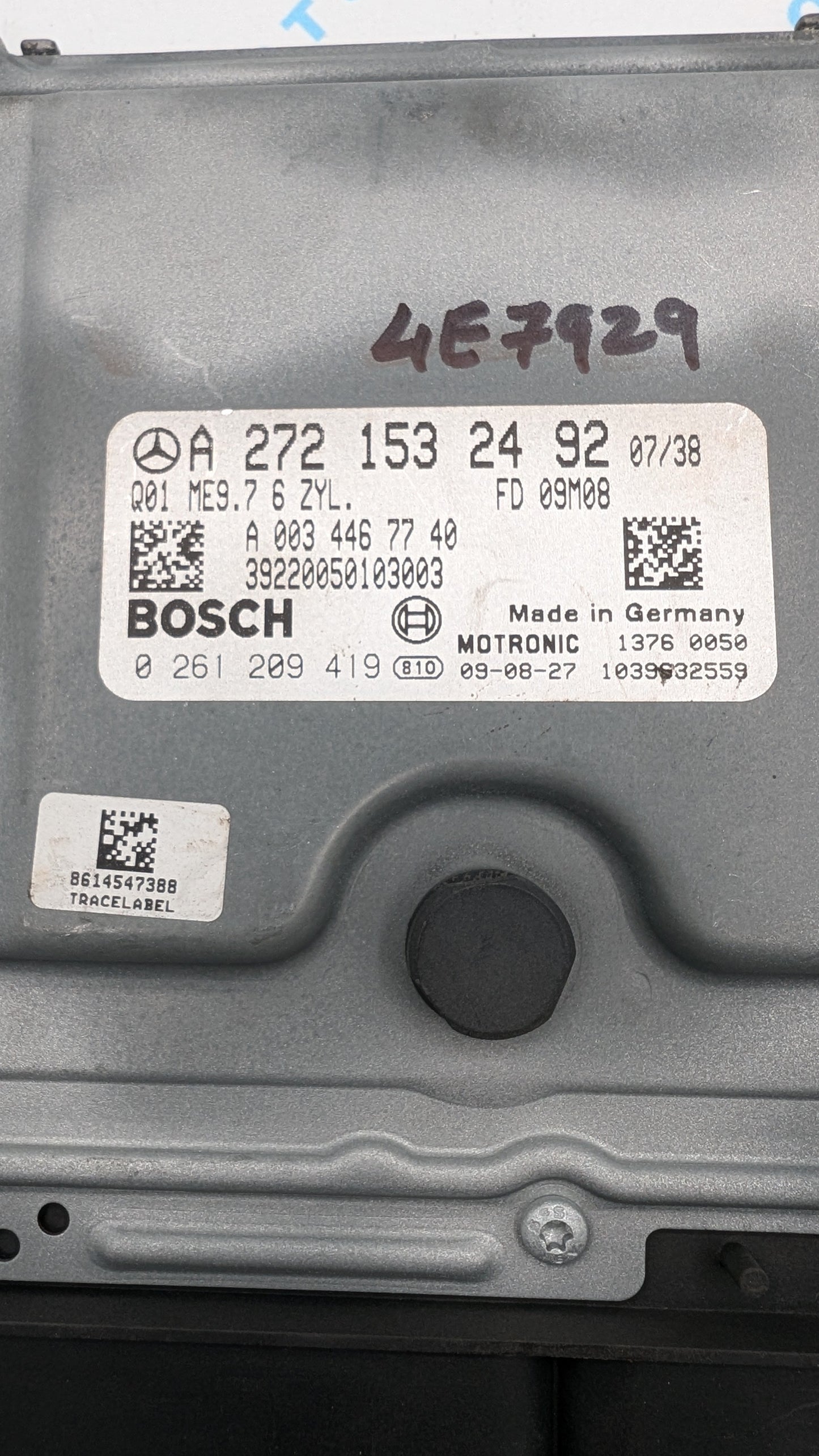 Used 2010 Mercedes-Benz C300 Bosch ME9.7 / A2721532492 ECU 0261209419