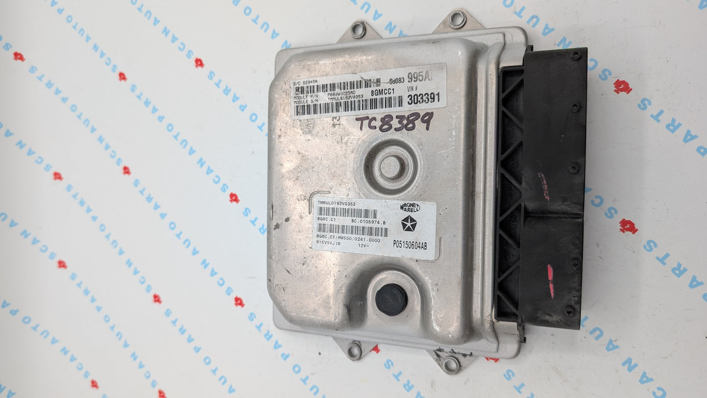 Used 2012 Fiat 500 Magnetic Marelli P05150604AB ECU P68083995AO