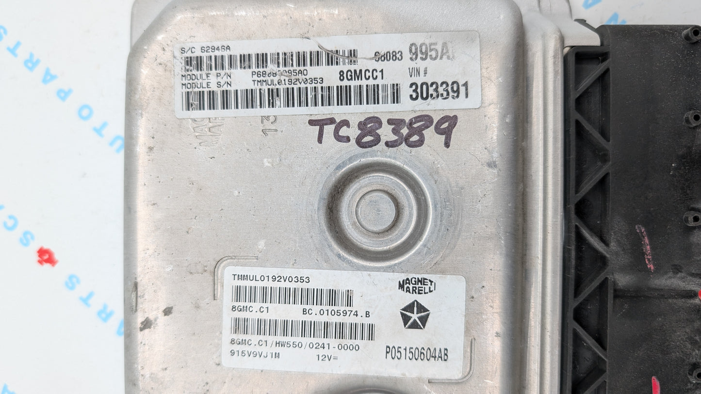 Used 2012 Fiat 500 Magnetic Marelli P05150604AB ECU P68083995AO