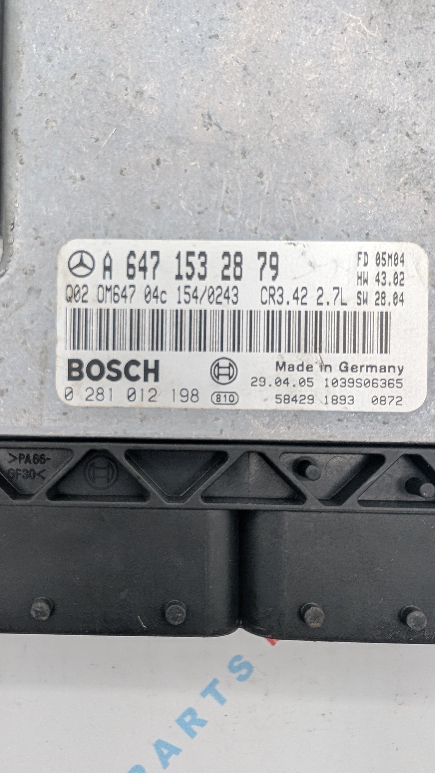 Used 2005 Dodge Sprinter Bosch A6471532879 ECU 0281012198 / Q02OM64704C
