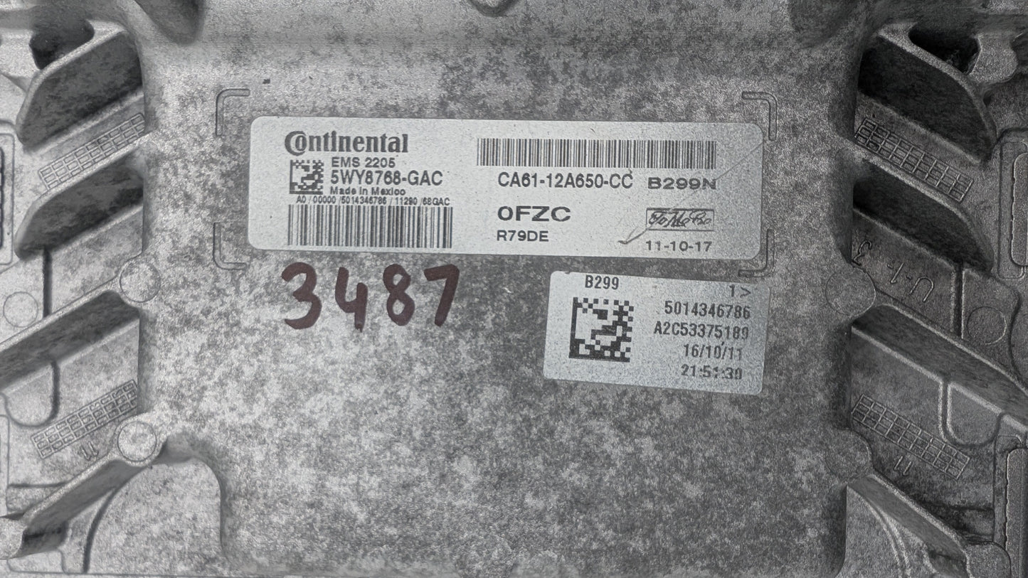 Used 2012 Ford Fiesta Continental CA61-12A650-CC ECU 5WY8768-GAC