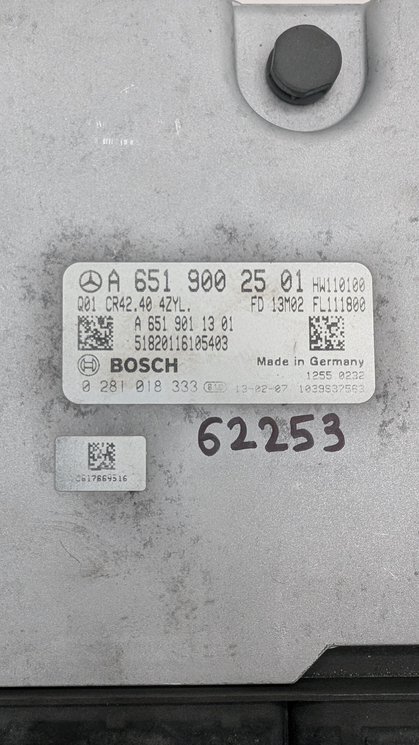 Used 2013 Mercedes GLK250 Bosch A6519002501 ECU 0281018333