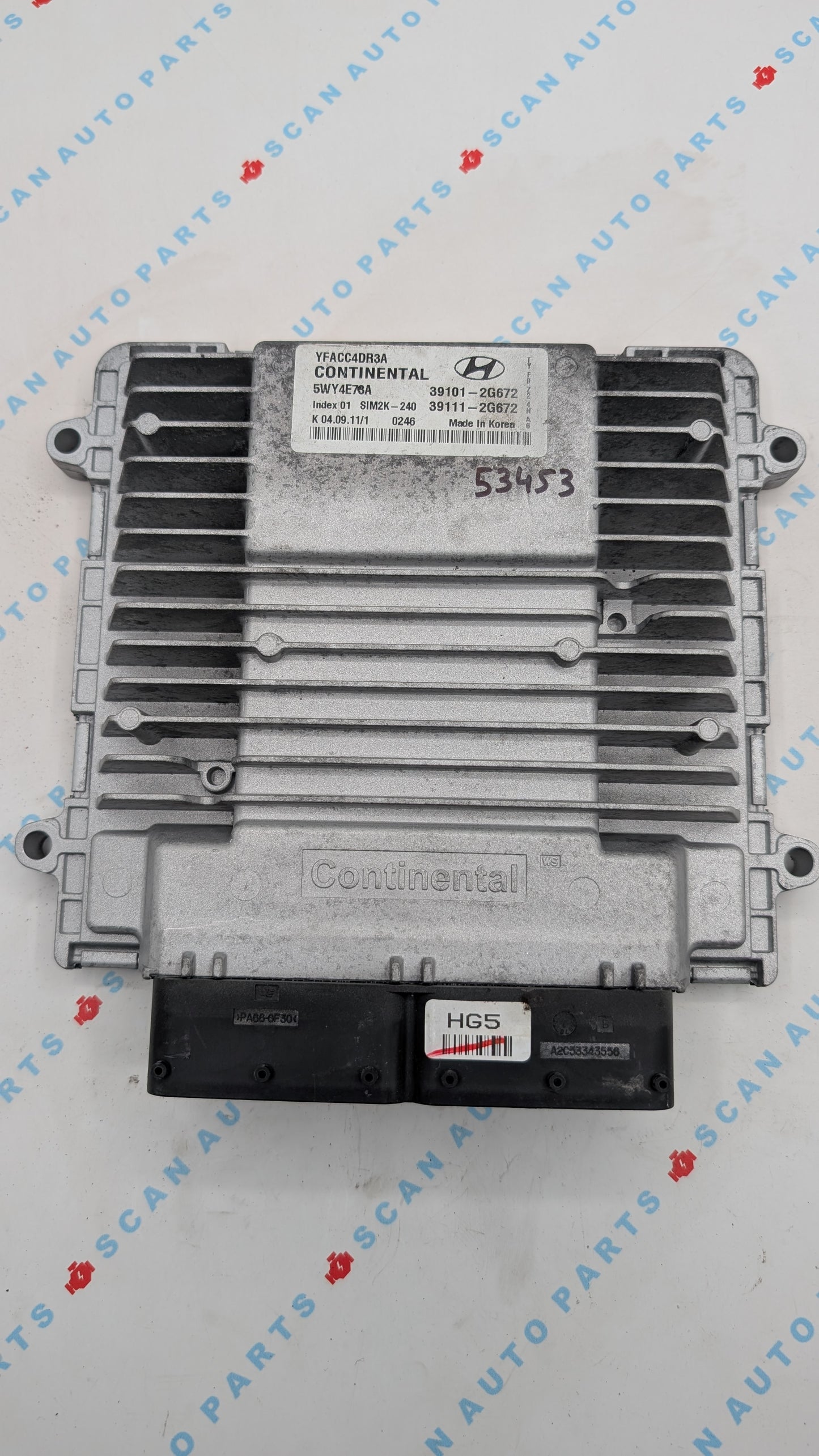 Used 2012 Hyundai Sonata Continental  SIM2K-240 / 39101-2G672 ECU 5WY4E76A