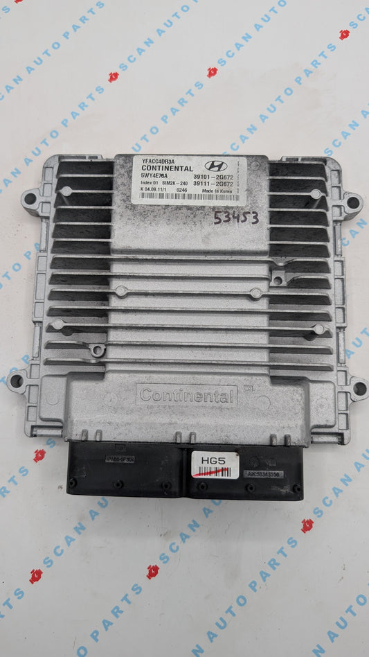 Used 2012 Hyundai Sonata Continental  SIM2K-240 / 39101-2G672 ECU 5WY4E76A