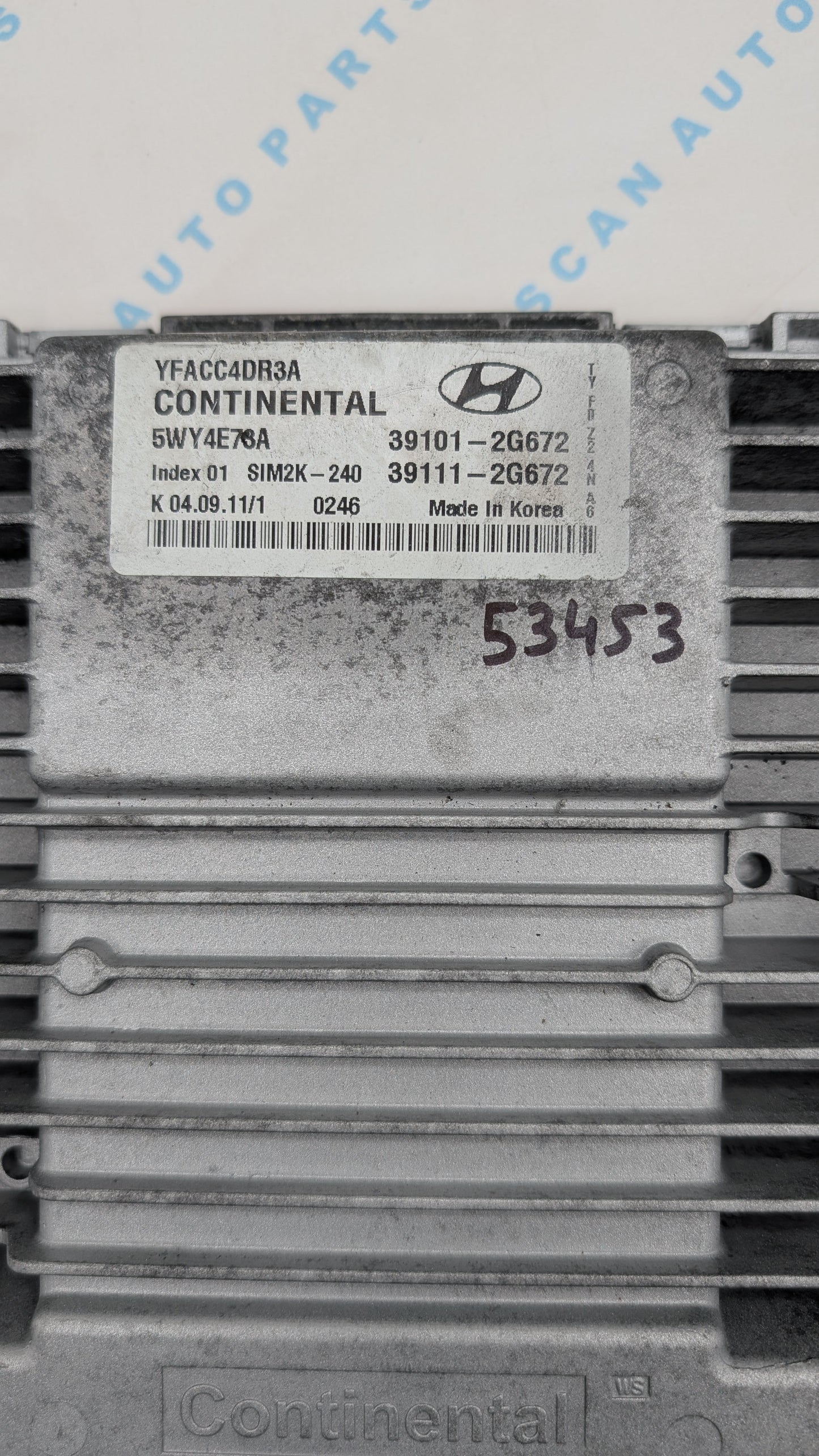 Used 2012 Hyundai Sonata Continental  SIM2K-240 / 39101-2G672 ECU 5WY4E76A