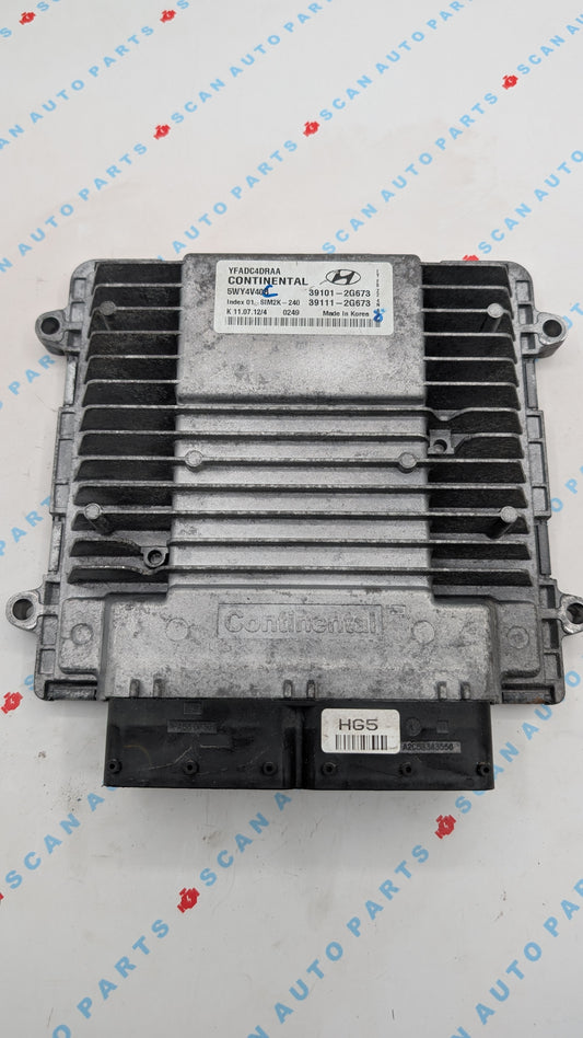 Used 2013 Hyundai Sonata Continental SIM2K-240 / 39101-2G673 ECU 5WY4V40B