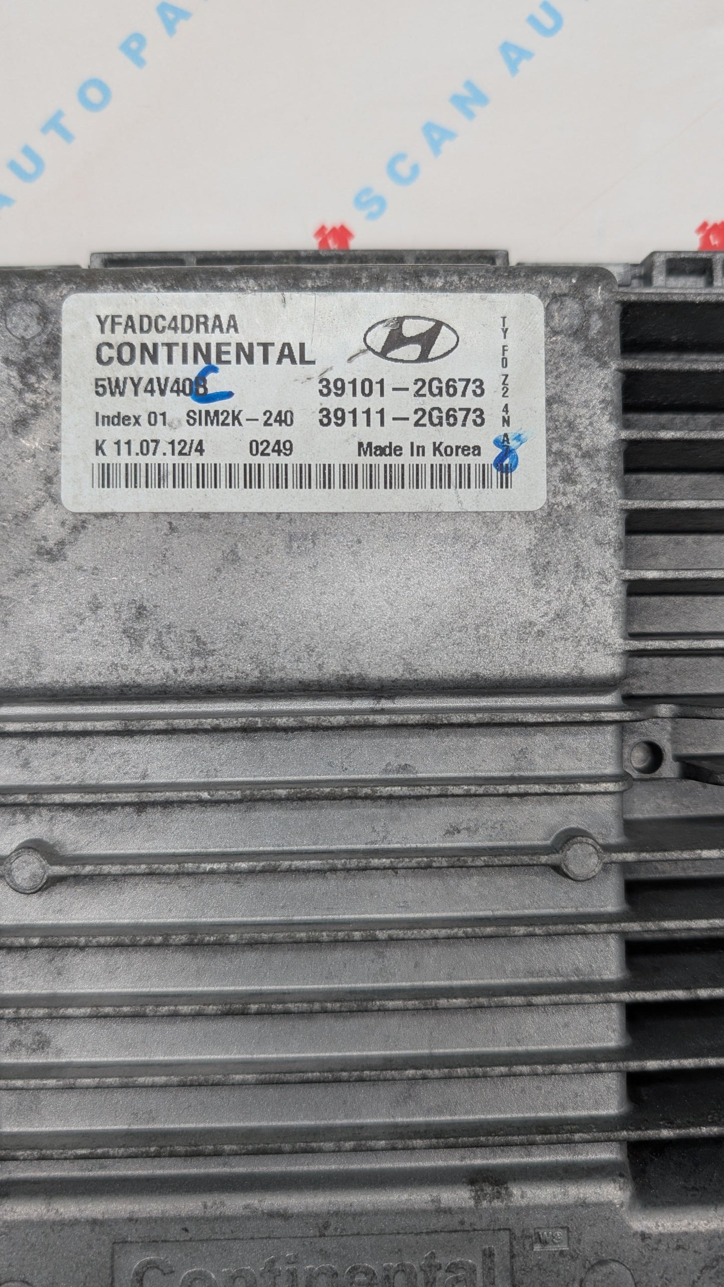 Used 2013 Hyundai Sonata Continental SIM2K-240 / 39101-2G673 ECU 5WY4V40B