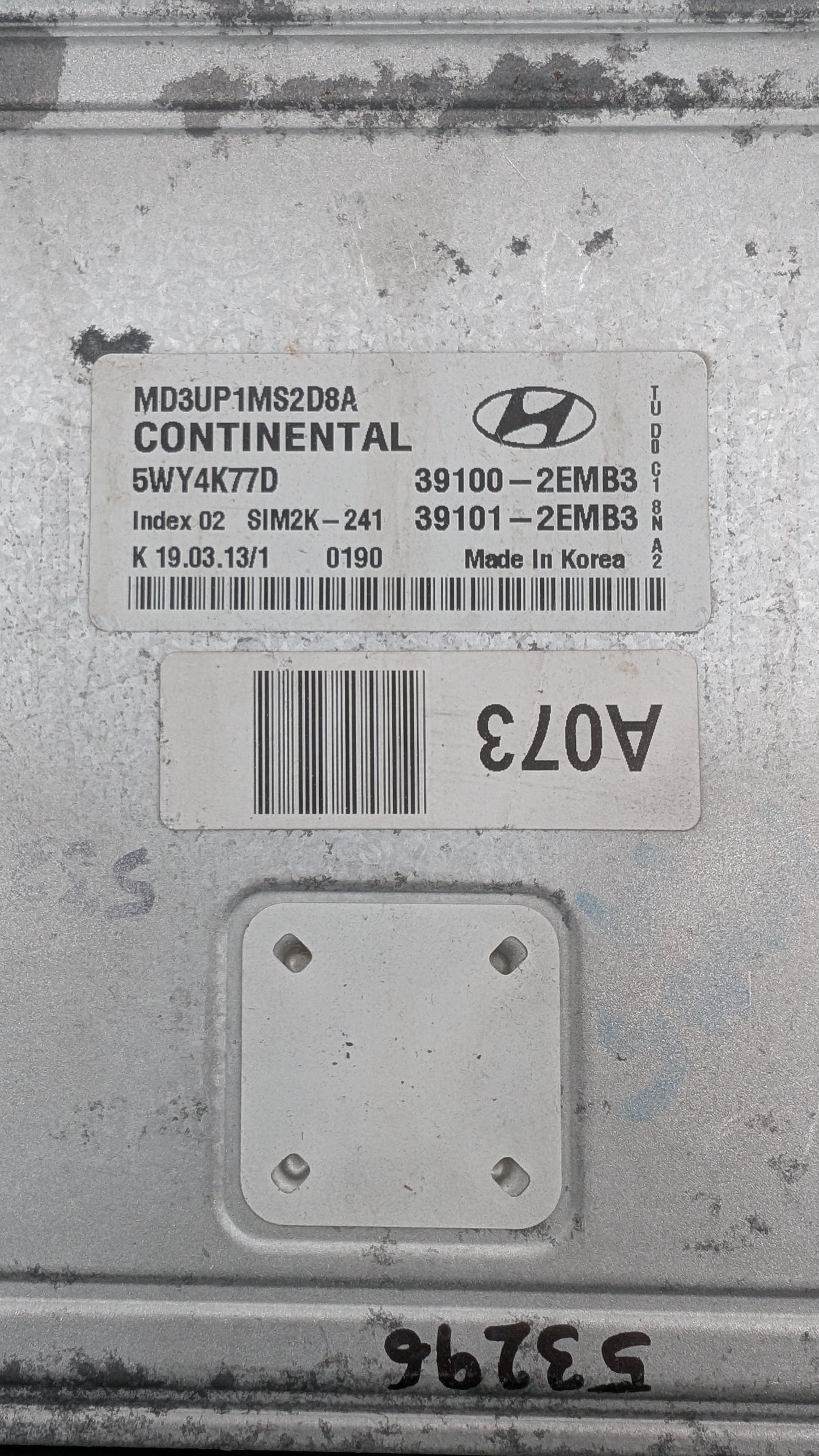 Used 2013 Hyundai Elantra Continental  SIM2K-241 / 39100-2EMB3 ECU 5WY4K77D