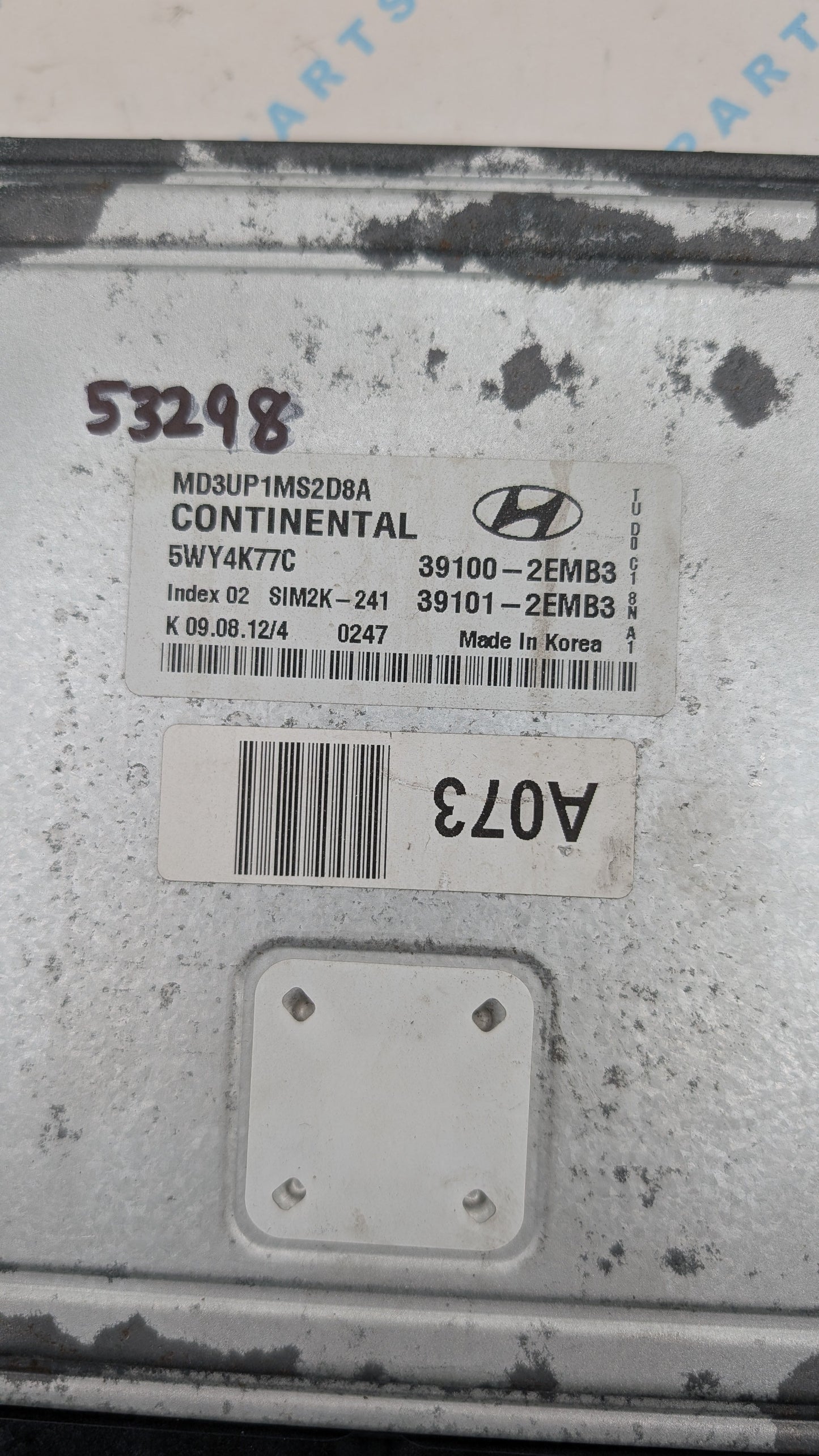 Used 2013 Hyundai Elantra Continental  SIM2K-241 / 39100-2EMB3 ECU 5WY4K77C