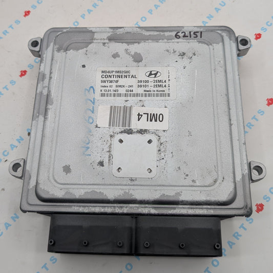 Used 2014 Hyundai Elantra Continental  SIM2K-241 / 39100-2EML4 ECU 5WY3874F