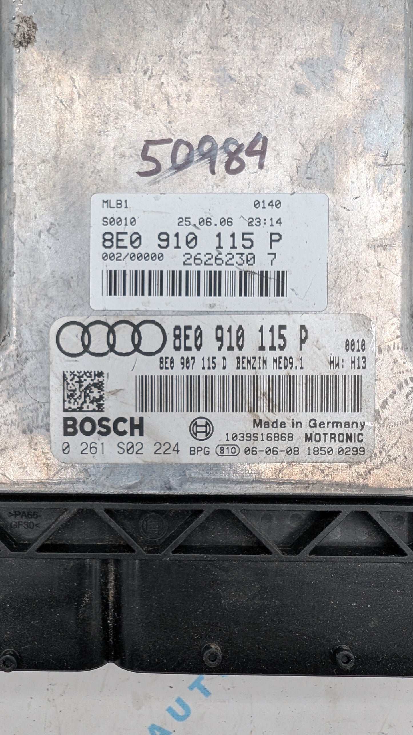 Used 2007 Audi A4 Bosch 8E0910115P ECU MED9.1 / 0261S02224