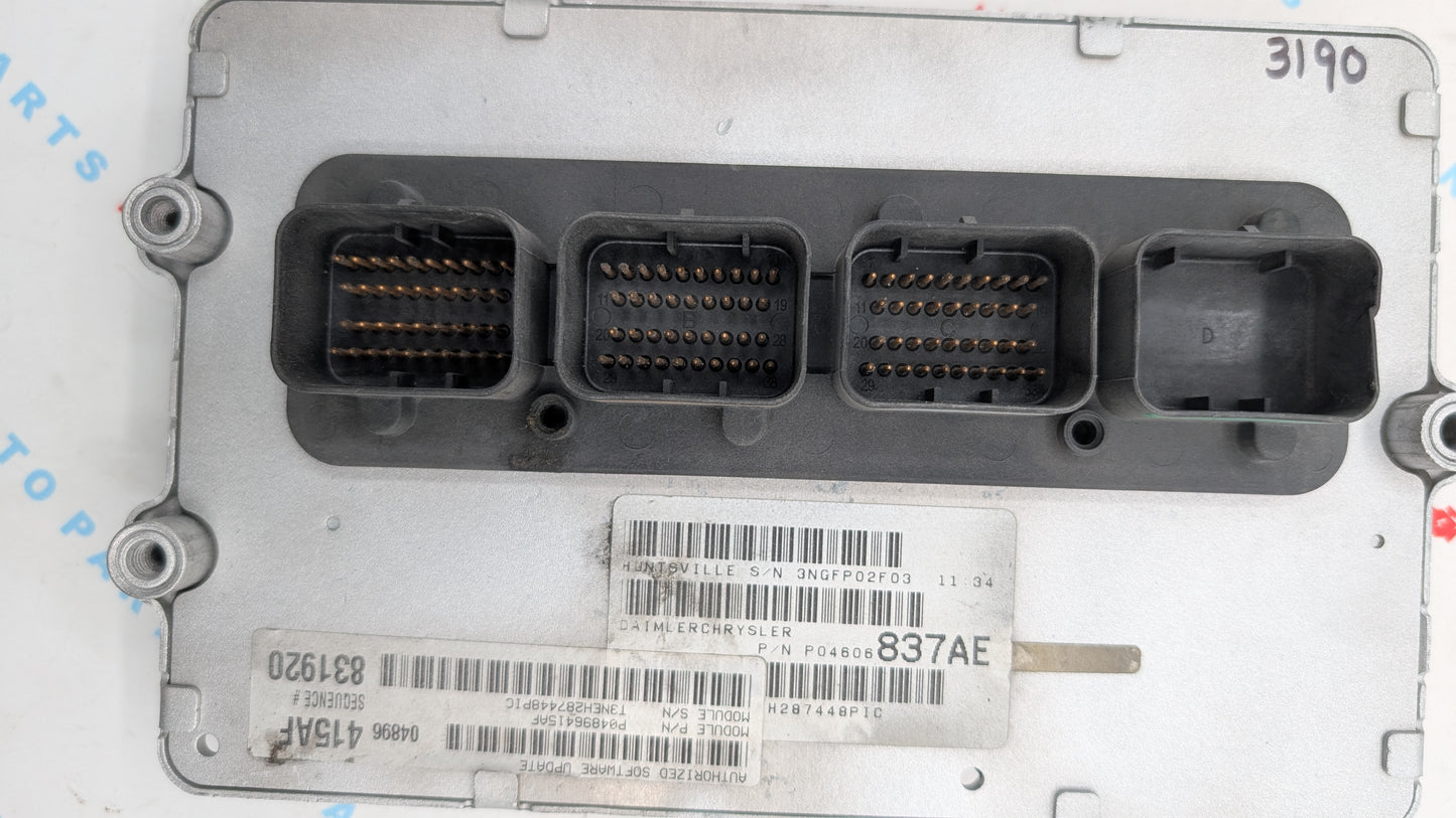 Used 2004 CHRYSLER 300 Continental  P04606837AE ECU P04896415AF