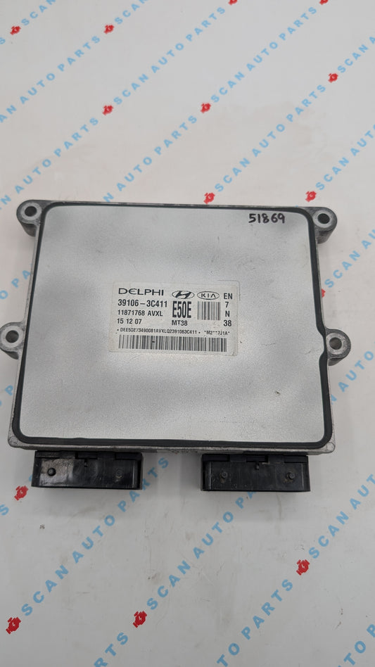 Used 2008 Hyundai Veracruz Delphi 39106-3C411 ECU E50E MT38