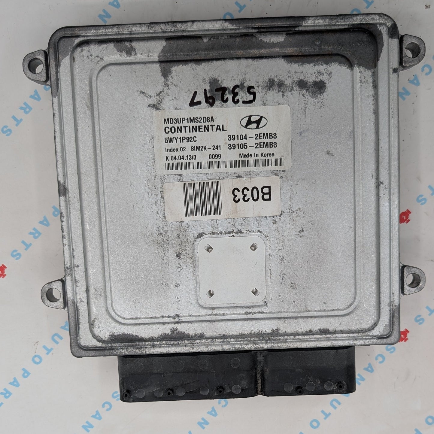 Used 2013 Hyundai Elantra Continental  SIM2K-241 / 39104-2EMB3 ECU MD3UP1MS2D8A