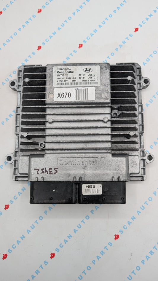 Used 2011 Hyundai Sonata Continental 39101-2G670 ECU SIM2K-240 / 5WY4E12E