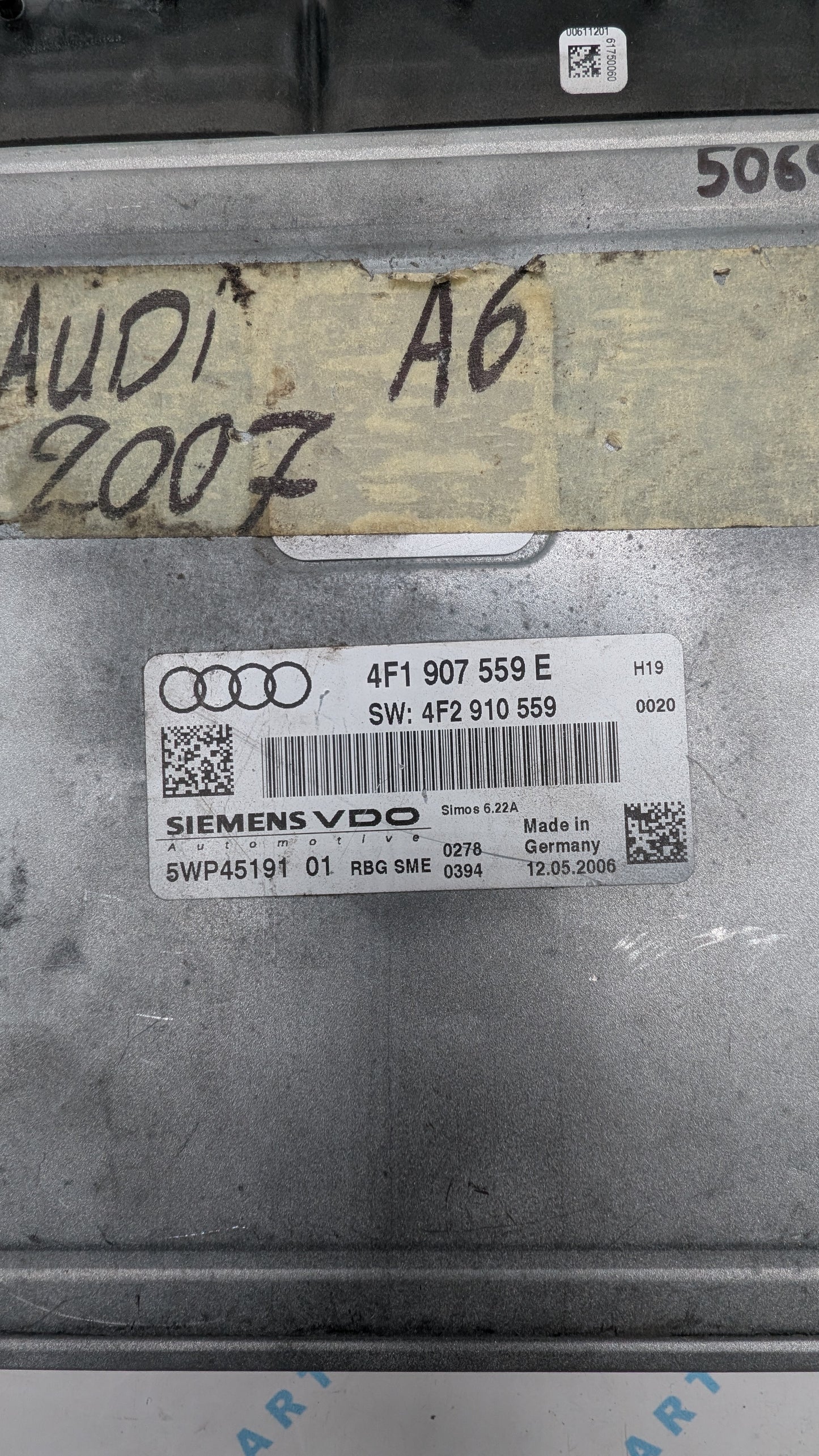 Used 2007 Audi A6 Siemens VDO 4F1907559E ECU 5WP4519101