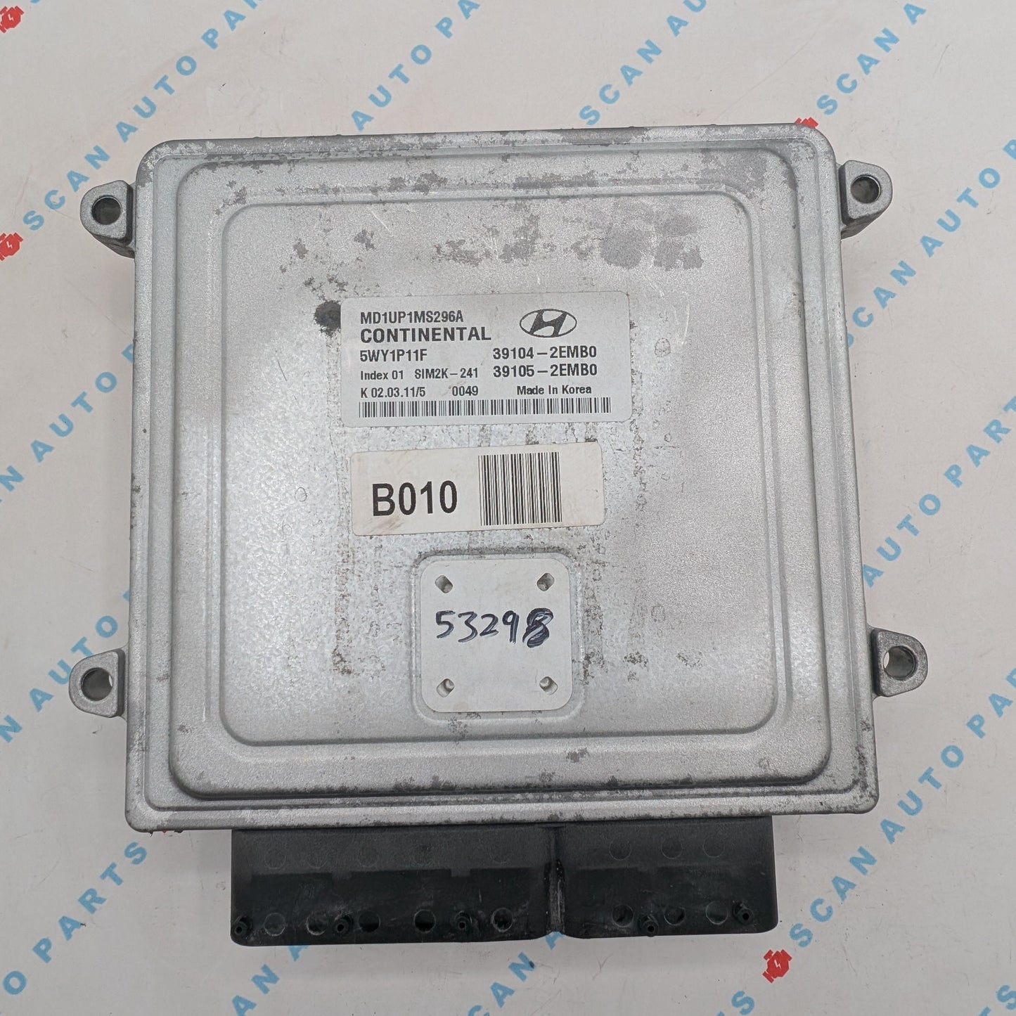 Used 2012 Hyundai Elantra Continental 39104-2EMB0 ECU SIM2K-241 / 5WY1P11F