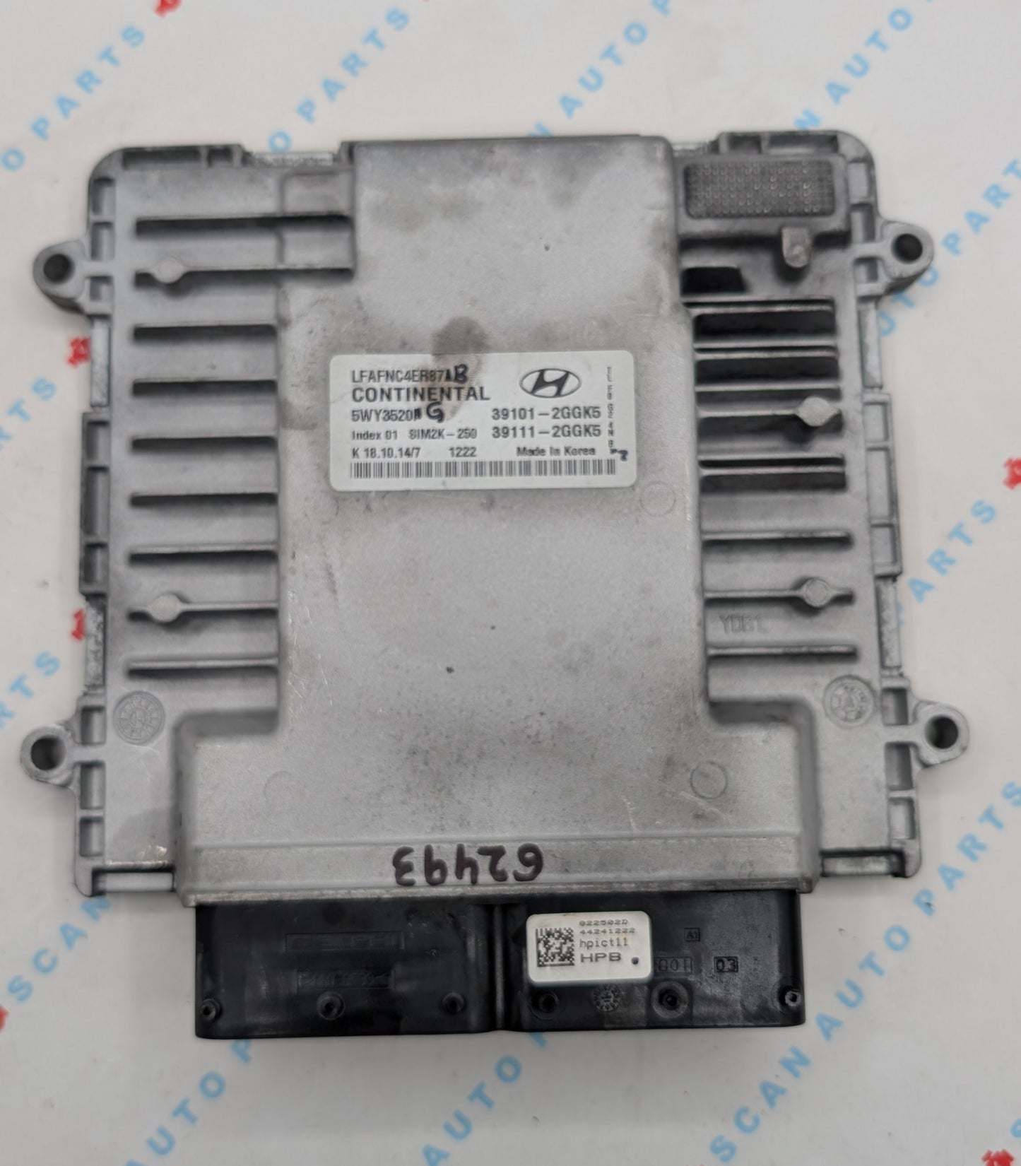 Used 2015 Hyundai Sonata Continental 39101-2GGK5 ECU SIM2K-250