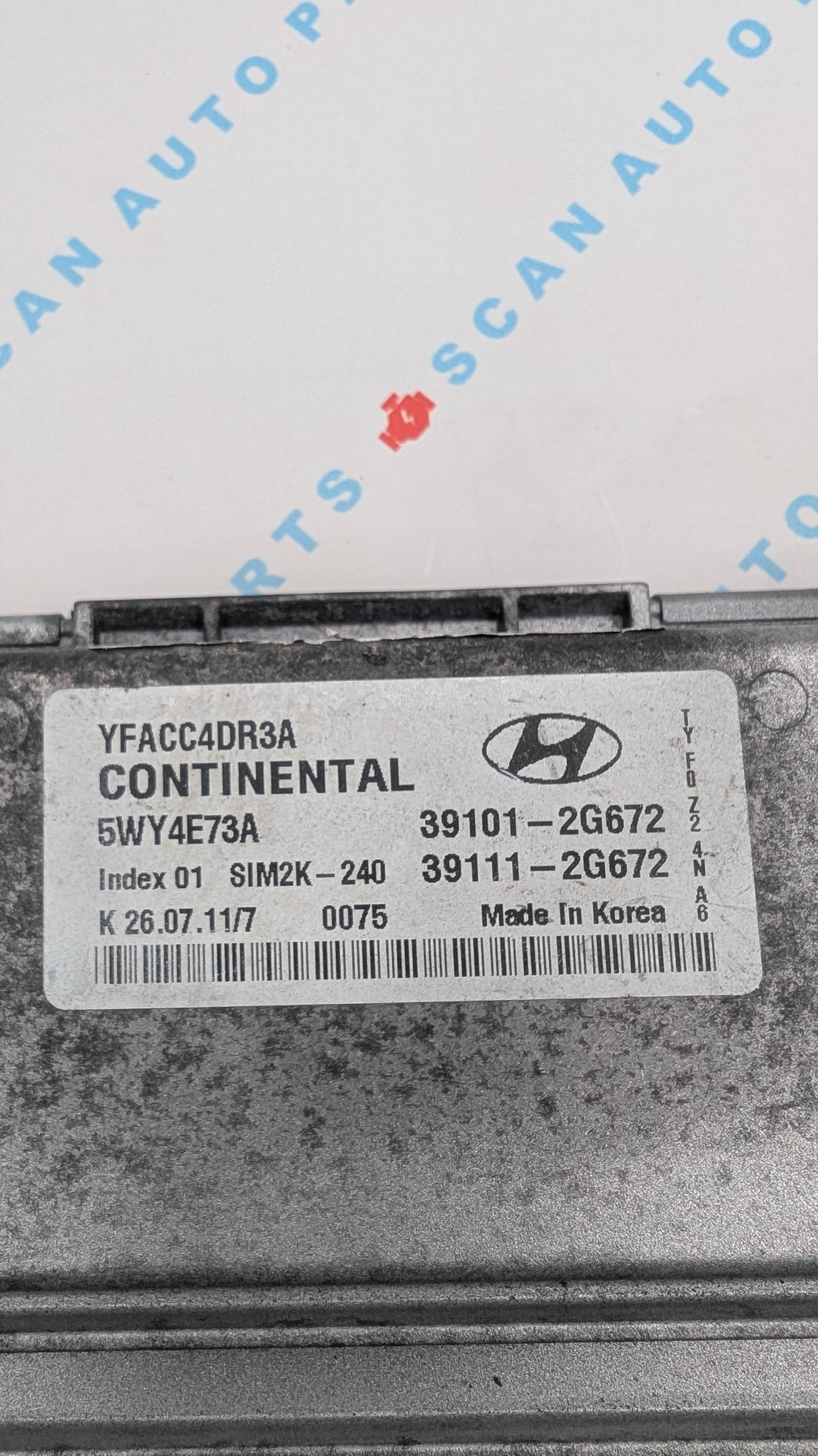 Used 2012 Hyundai Sonata Continental 39101-2G672 ECU SIM2K-240 / 5WY4E73A