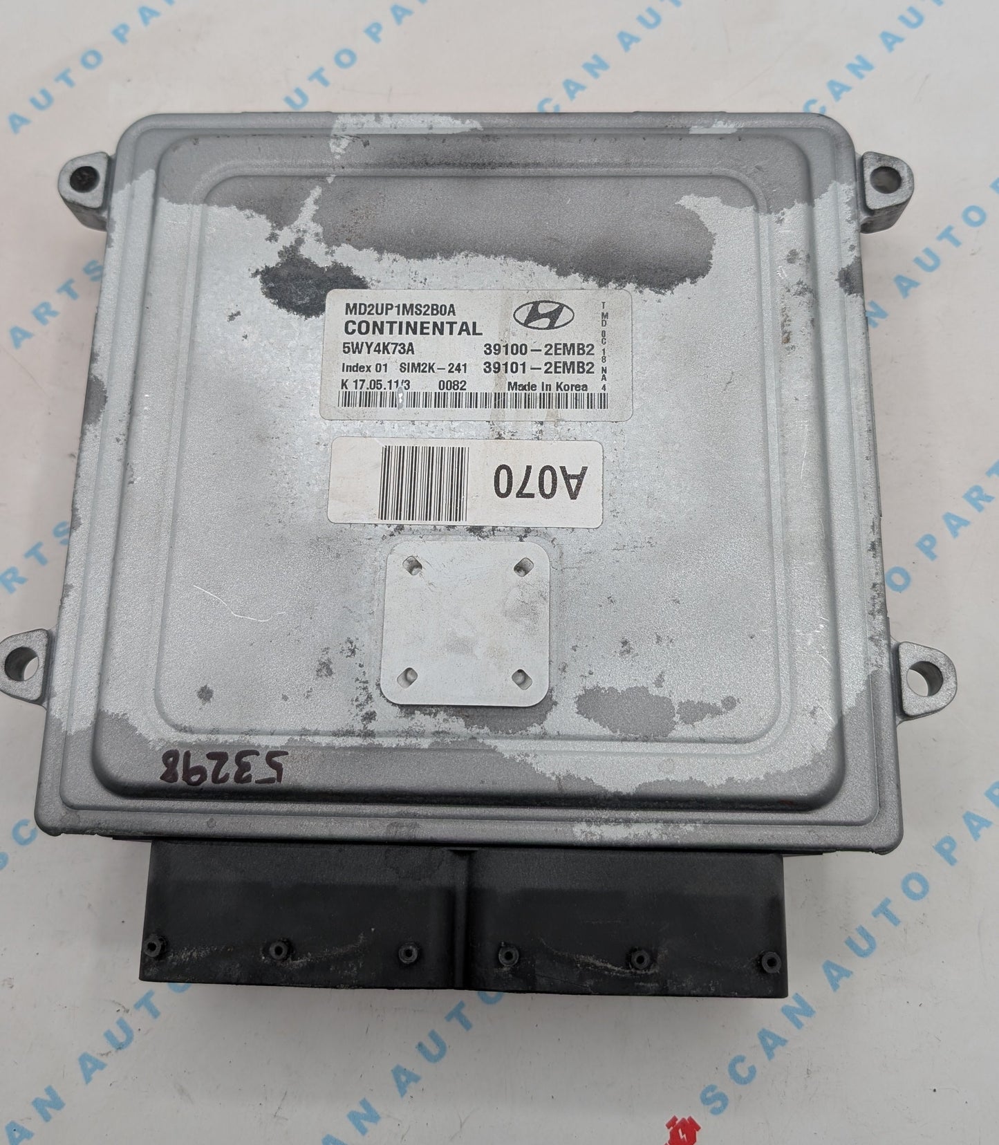 Used 2012 Hyundai Elantra Continental 39100-2EMB2 ECU SIM2K-241 / 5WY4K73A