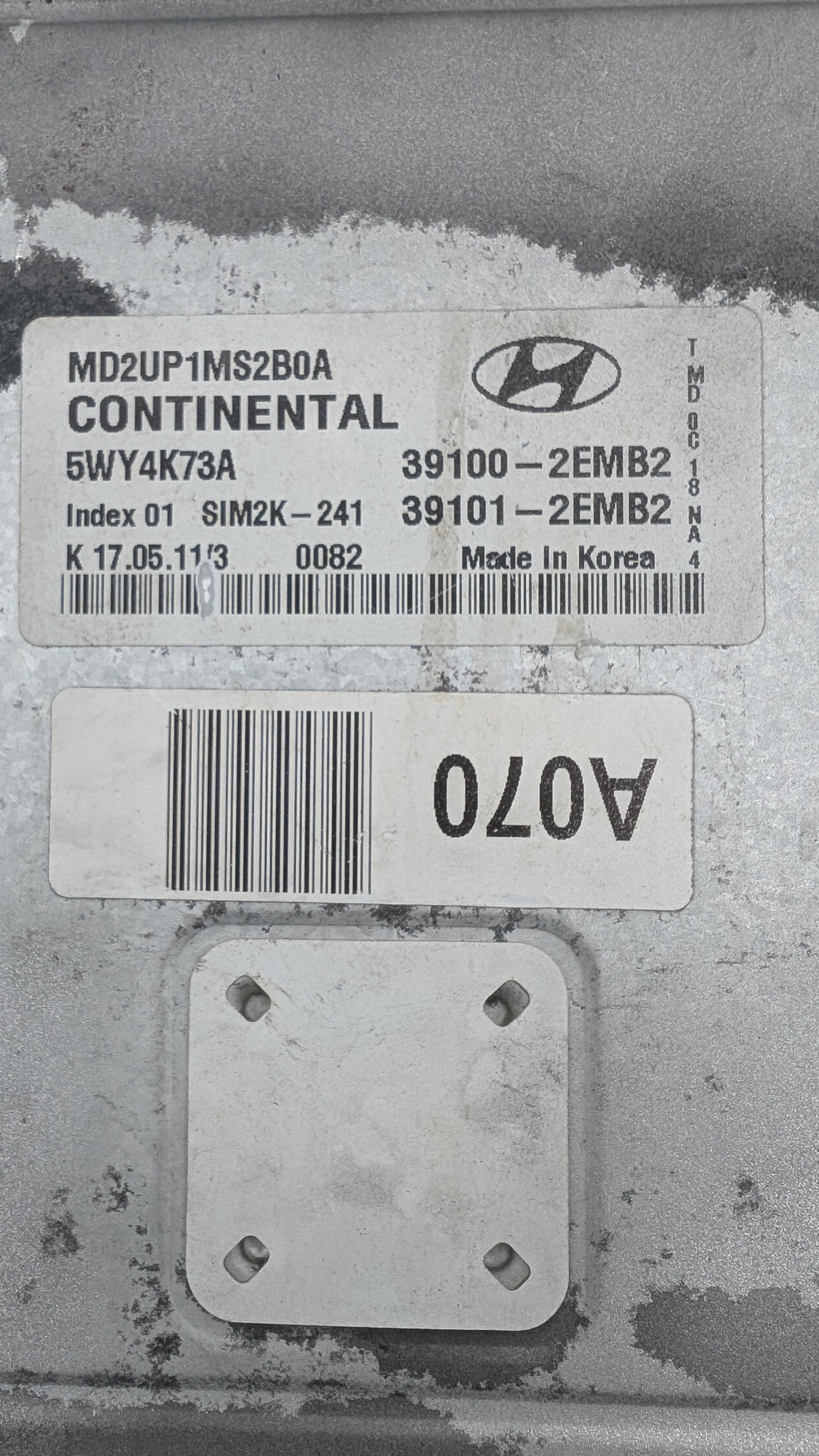 Used 2012 Hyundai Elantra Continental 39100-2EMB2 ECU SIM2K-241 / 5WY4K73A