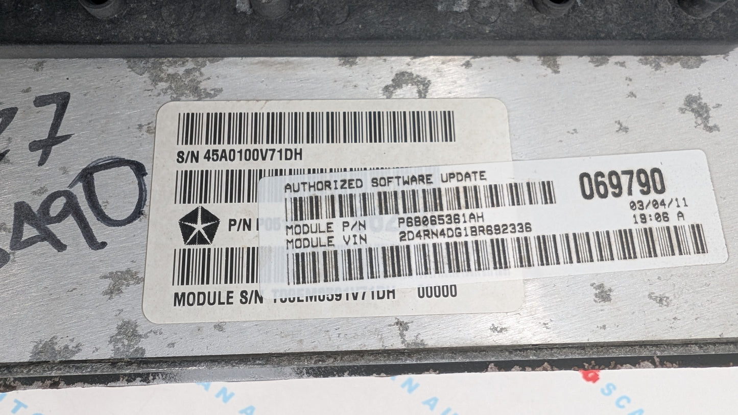 Used 2011 Dodge Caravan Chrysler  ECU P68065361AH