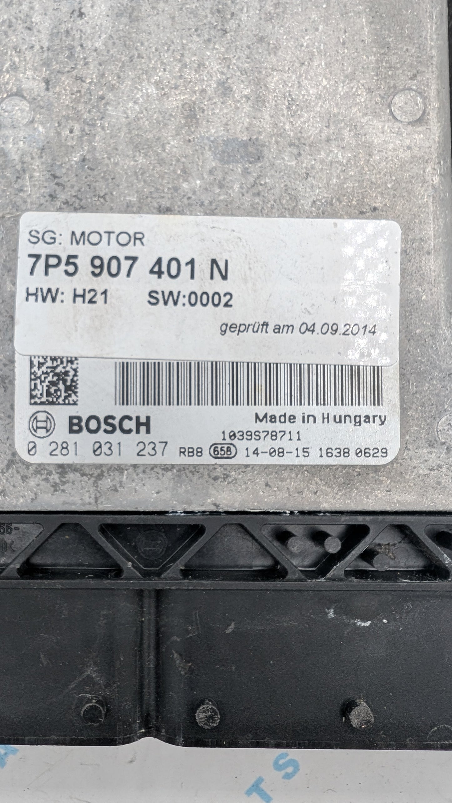 Used 2015 Porsche Bosch 7P5907401N ECU 0281031237