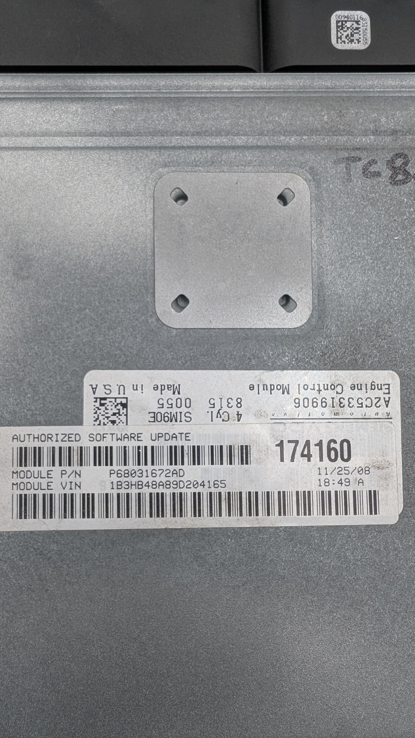 Used 2009 Dodge Caliber Siemens VDO P68031672AD ECU A2C53319906