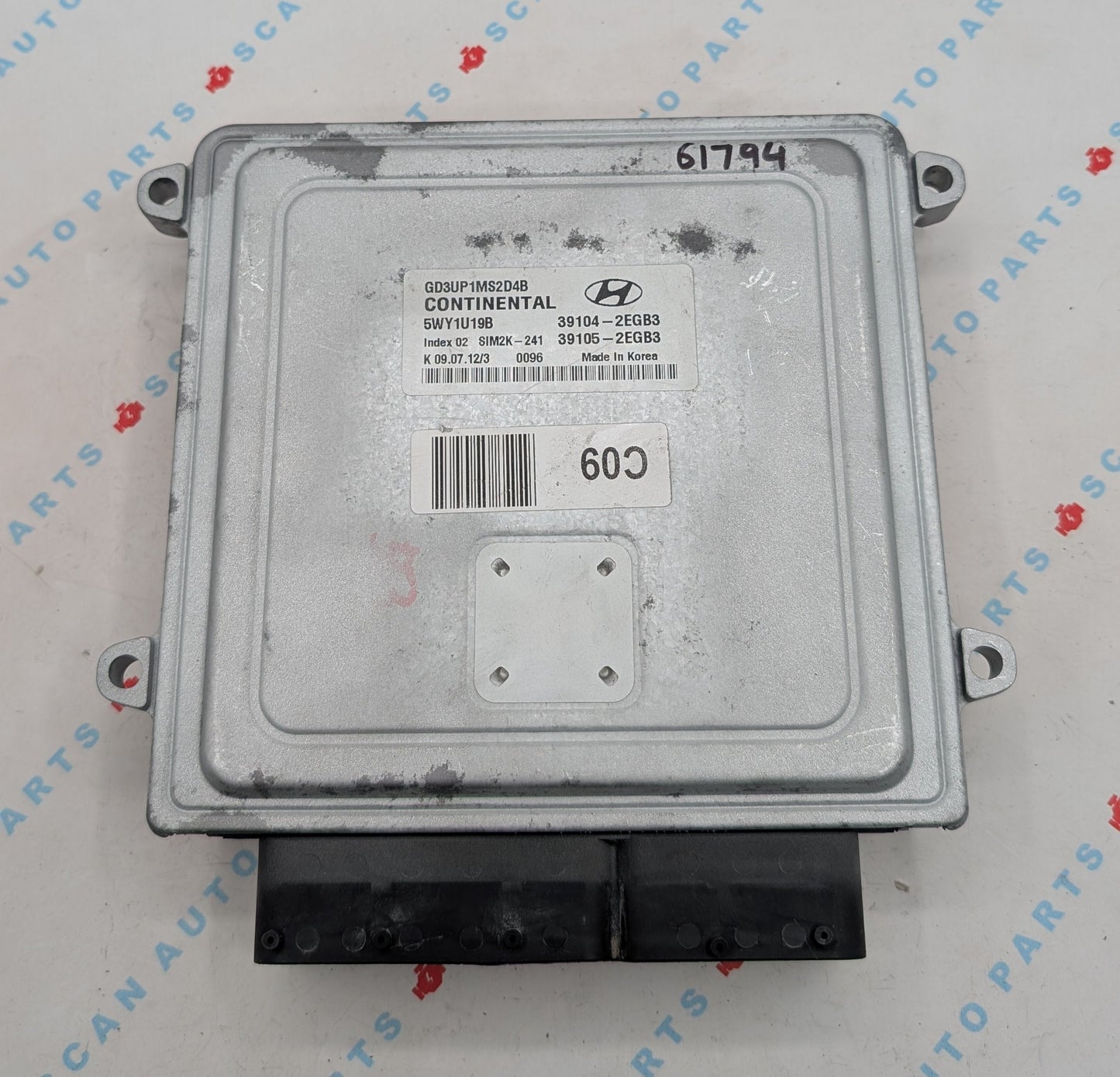 Used 2013 Hyundai Elantra Continental 39104-2EGB3 ECU SIM2K-241 / 5WY1U19B