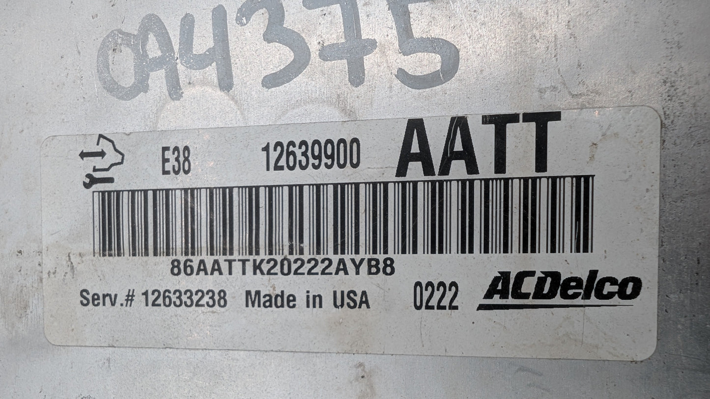 Used 2011 Chevrolet Silverado ACDelco E38 12639900 ECU 12633238