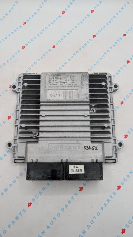 Used 2011 Hyundai Sonata Hyundai 39101-2G670 ECU SIM2K-240 / 5WY4E12E