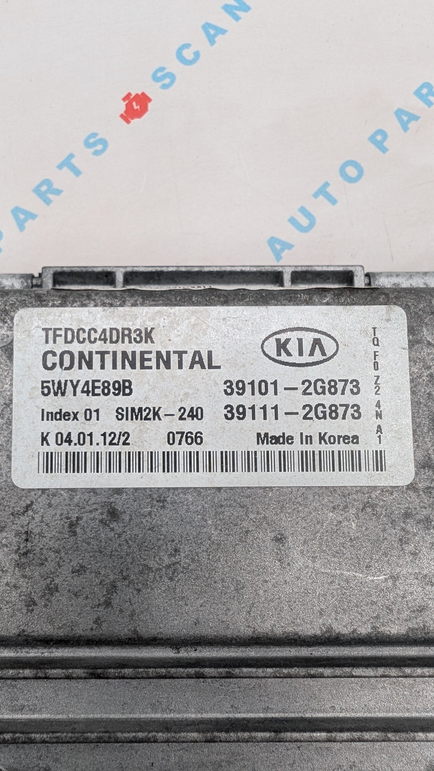 Used 2012 Kia Optima Continental 39101-2G873 ECU SIM2K-240 / 5WY4E89B