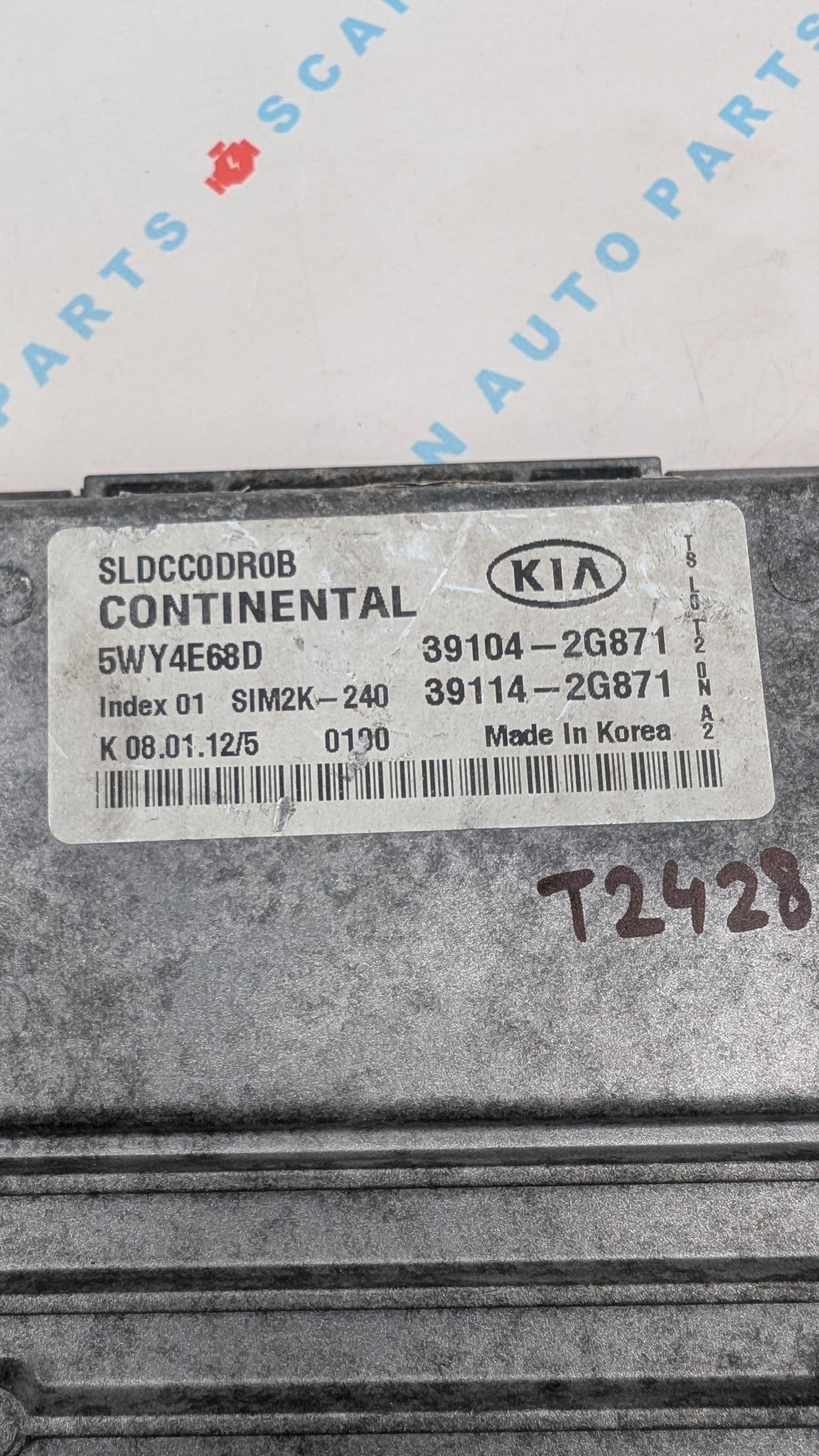 Used 2012 Kia Sportage Continental 39104-2G871 ECU SIM2K-240 / 5WY4E68D